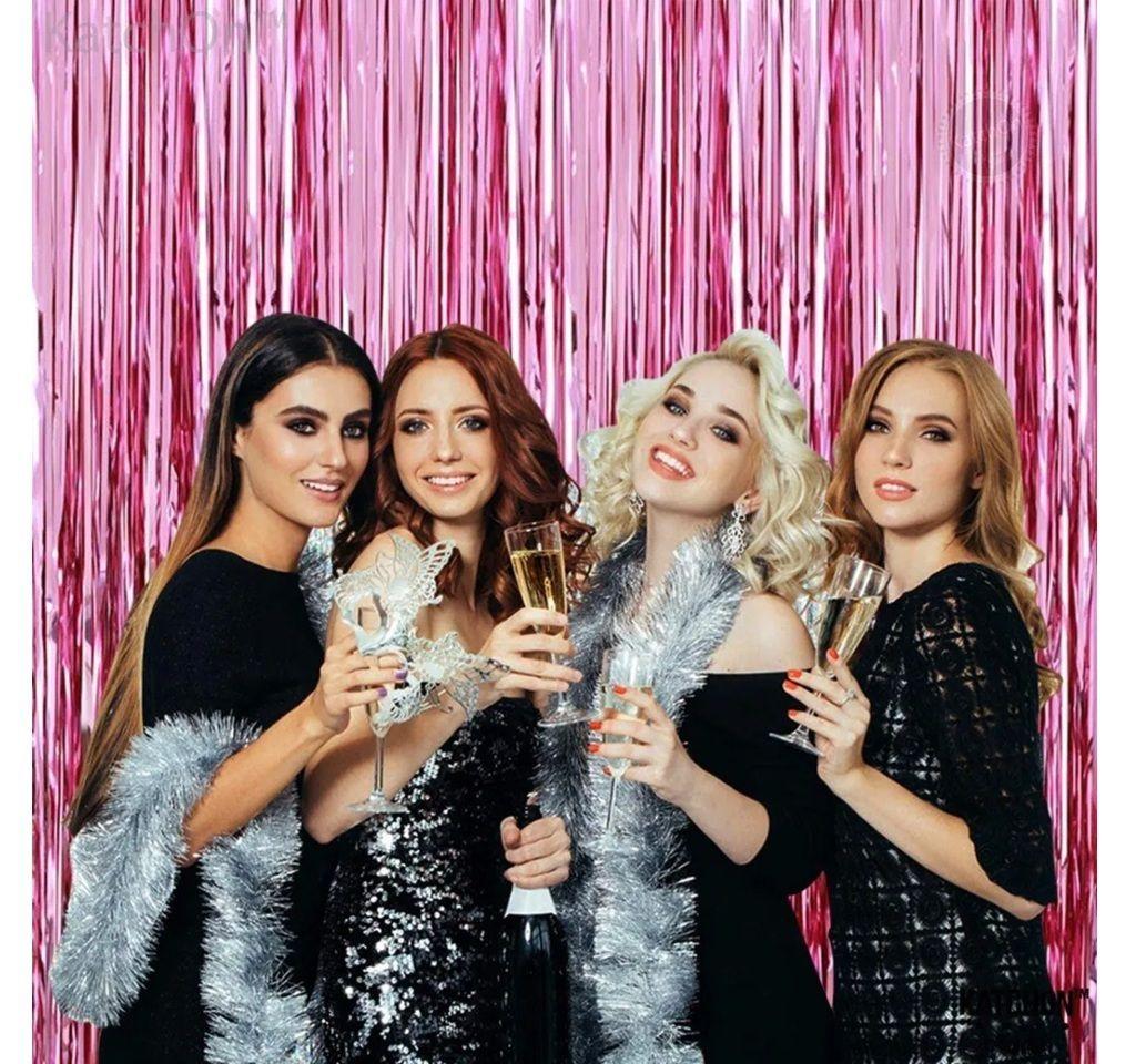 X2 Guirnalda Cortina Metálicas Cortina De Cumpleaños Decoración Decoracion Para Fiestas Cortina-5