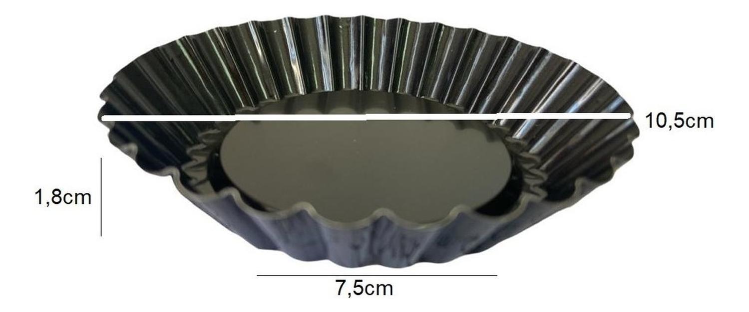 [OSC-100109] Pack 6 Moldes Tartaleta Individual Pastelería Cl Antiadherente Metal 10.5cm Gris-6