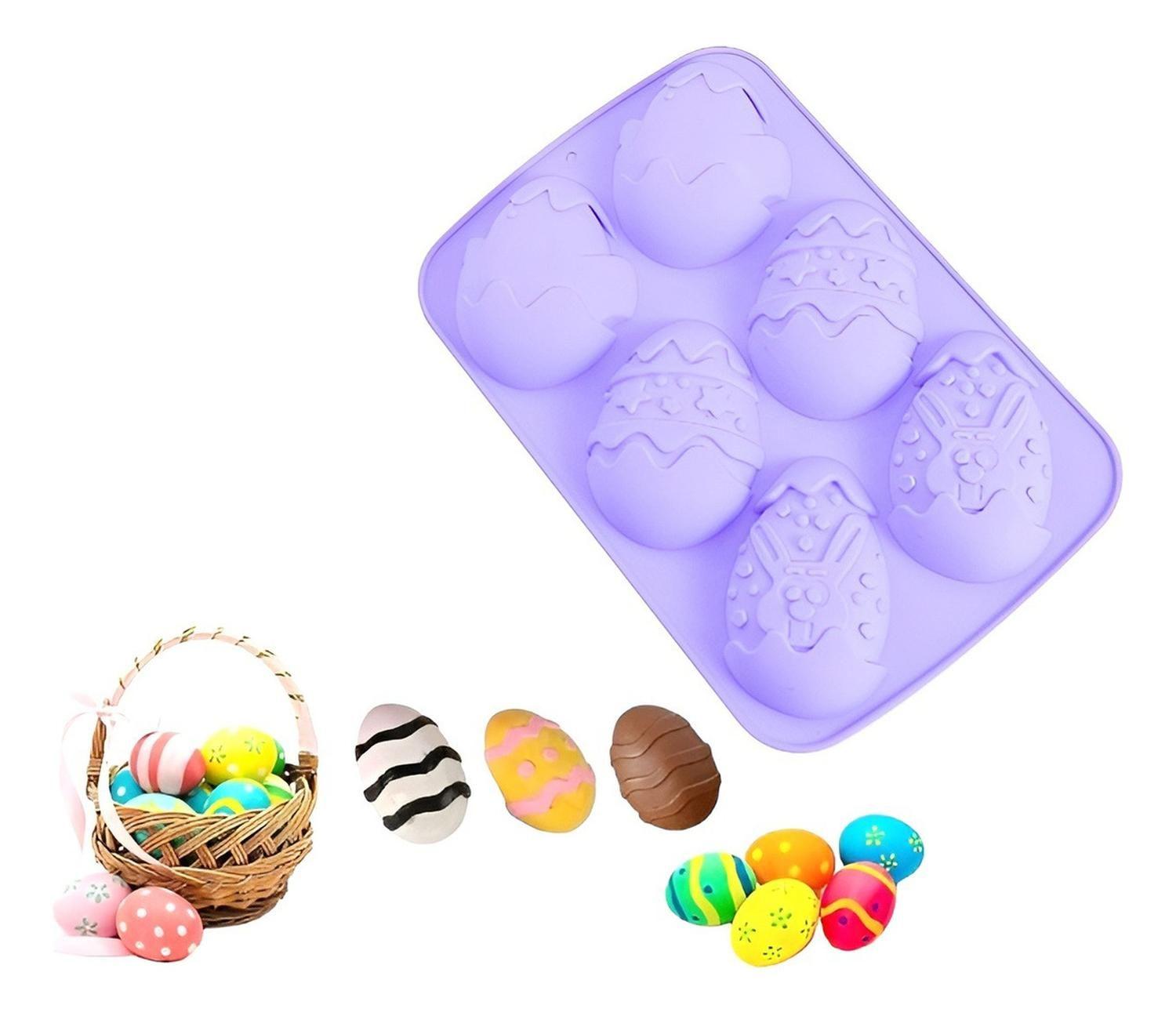 Moldes Chocolate Silicona Molde Chocolate Huevo Pascua Conej Multicolor-0