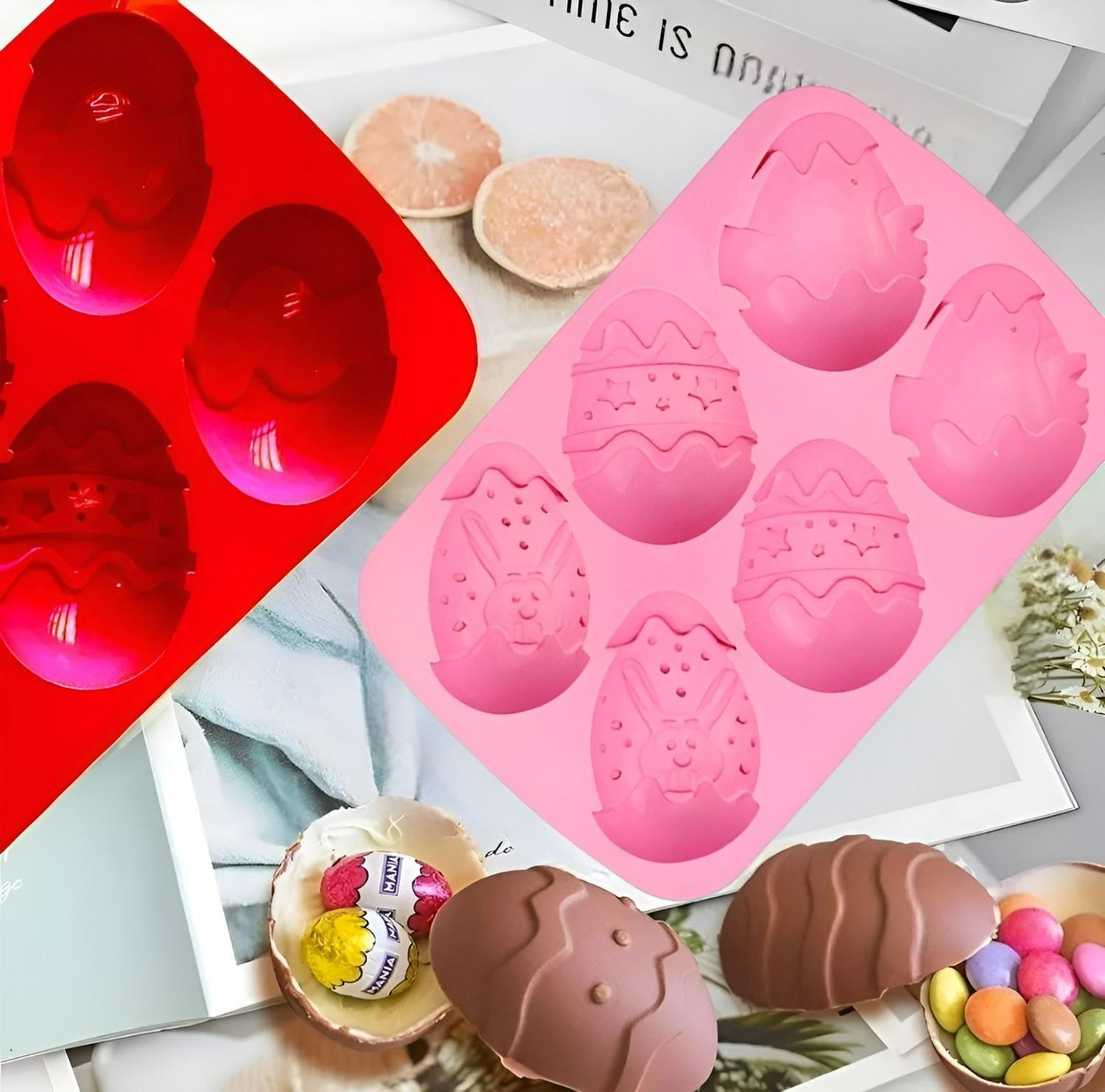 Moldes Chocolate Silicona Molde Chocolate Huevo Pascua Conej Multicolor-4