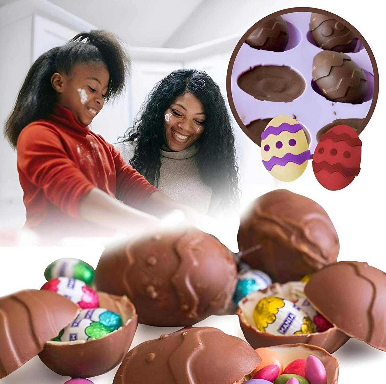 Moldes Chocolate Silicona Molde Chocolate Huevo Pascua Conej Multicolor-6