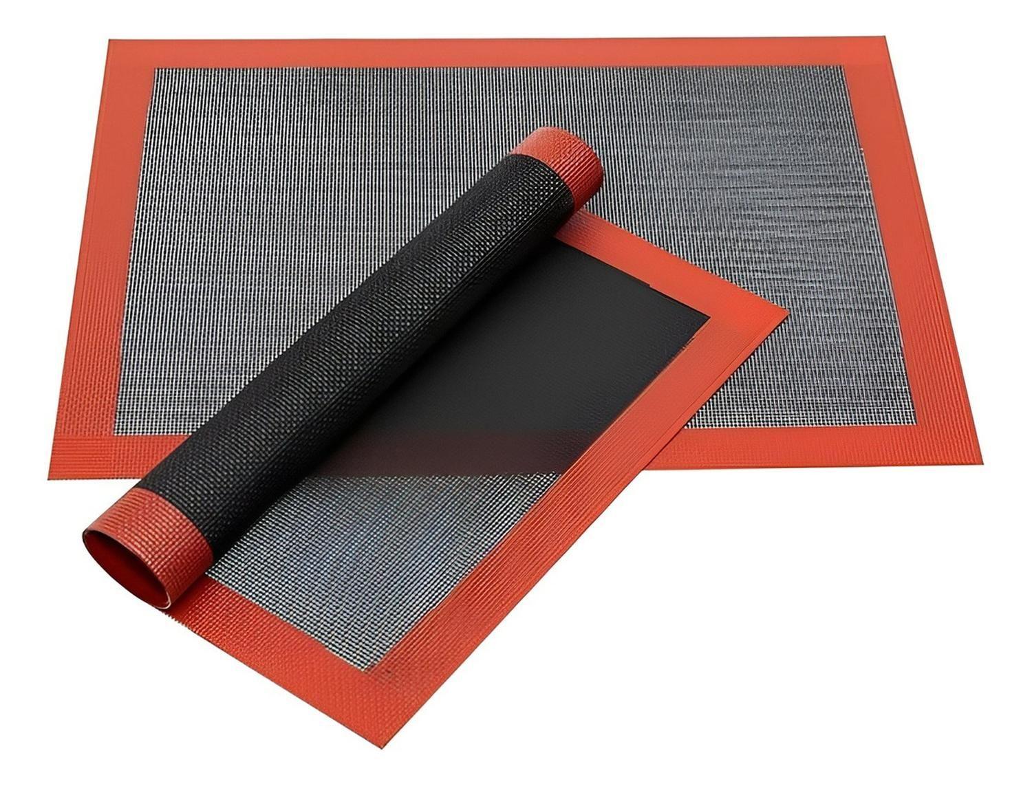 Set 2 Lamina Silicona Tapete Horno Microperforado 60x40cm Negro-0
