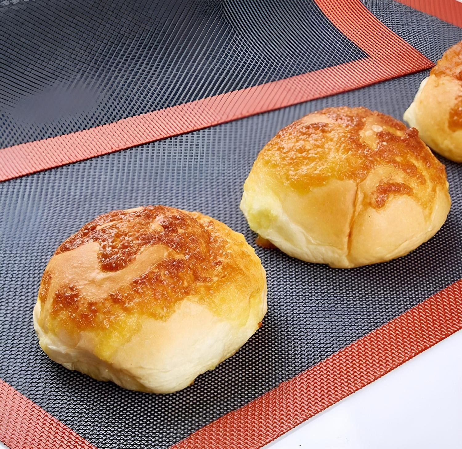 Set 2 Lamina Silicona Tapete Horno Microperforado 60x40cm Negro-1