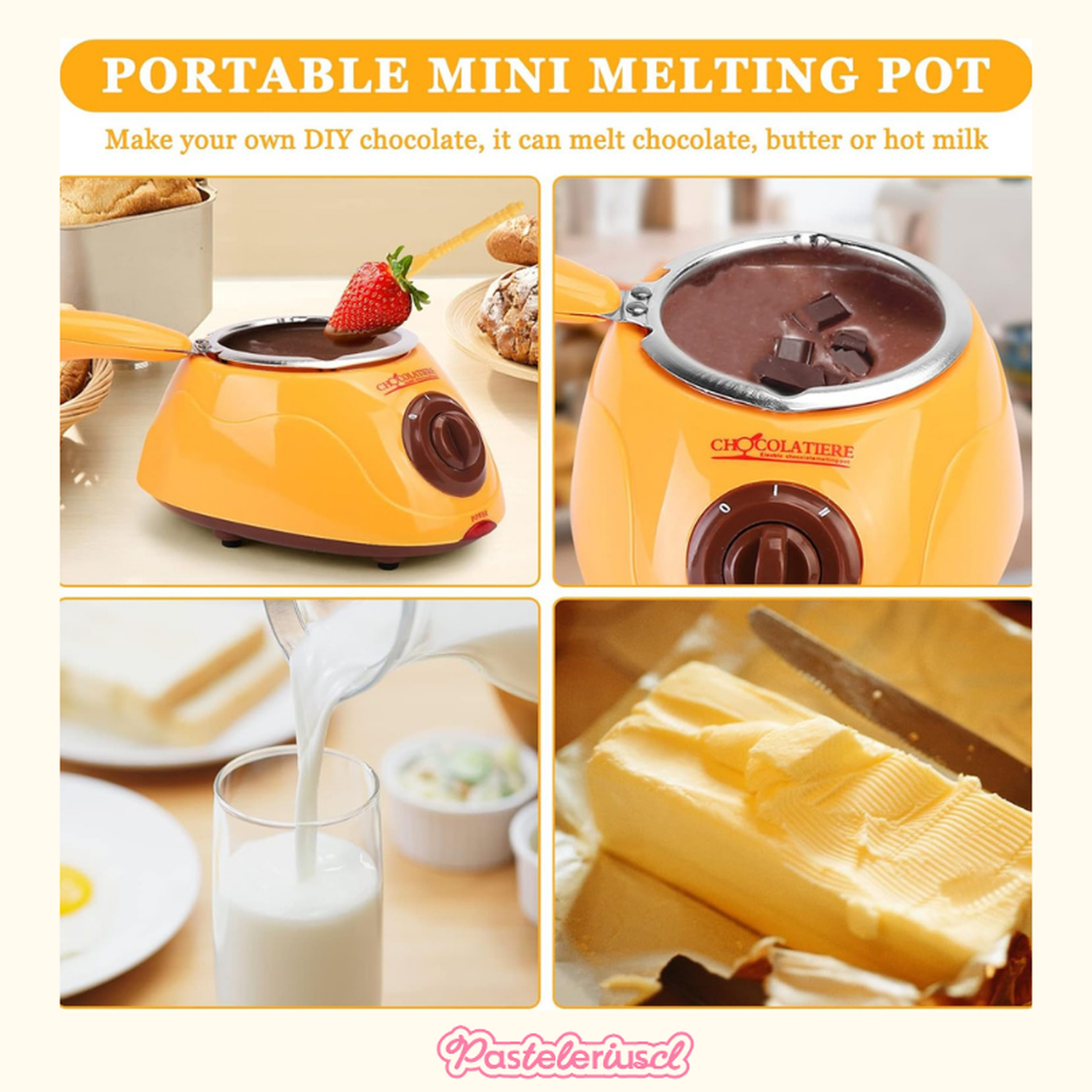Maquina Para Derretir Chocolate Fondue Chocolat Chocolatera Amarillo-8