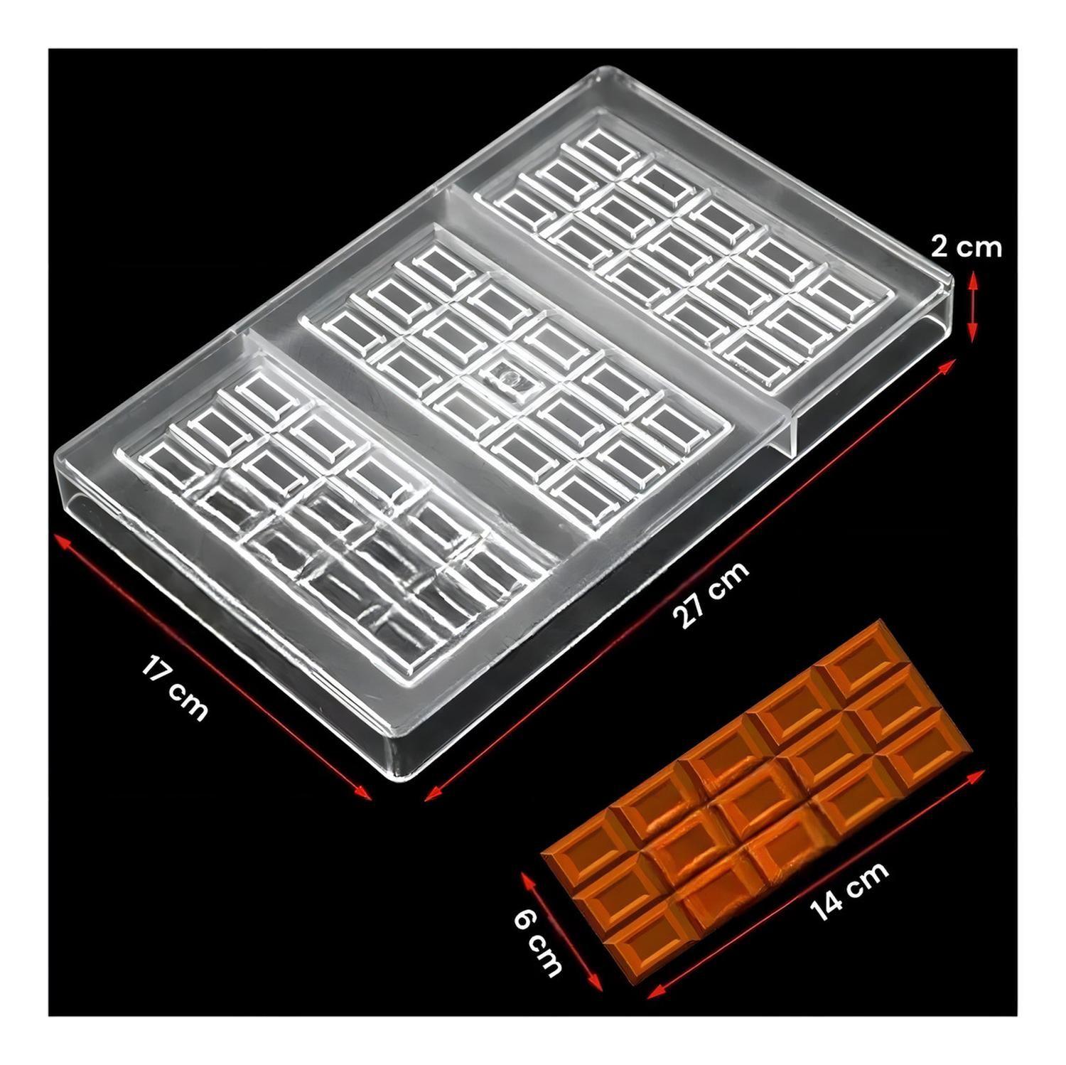 X2 Molde Chocolate Moldes Policarbonato Barra De Chocolate 14cm Moldes Para Chocolates Pasteleriacl-2