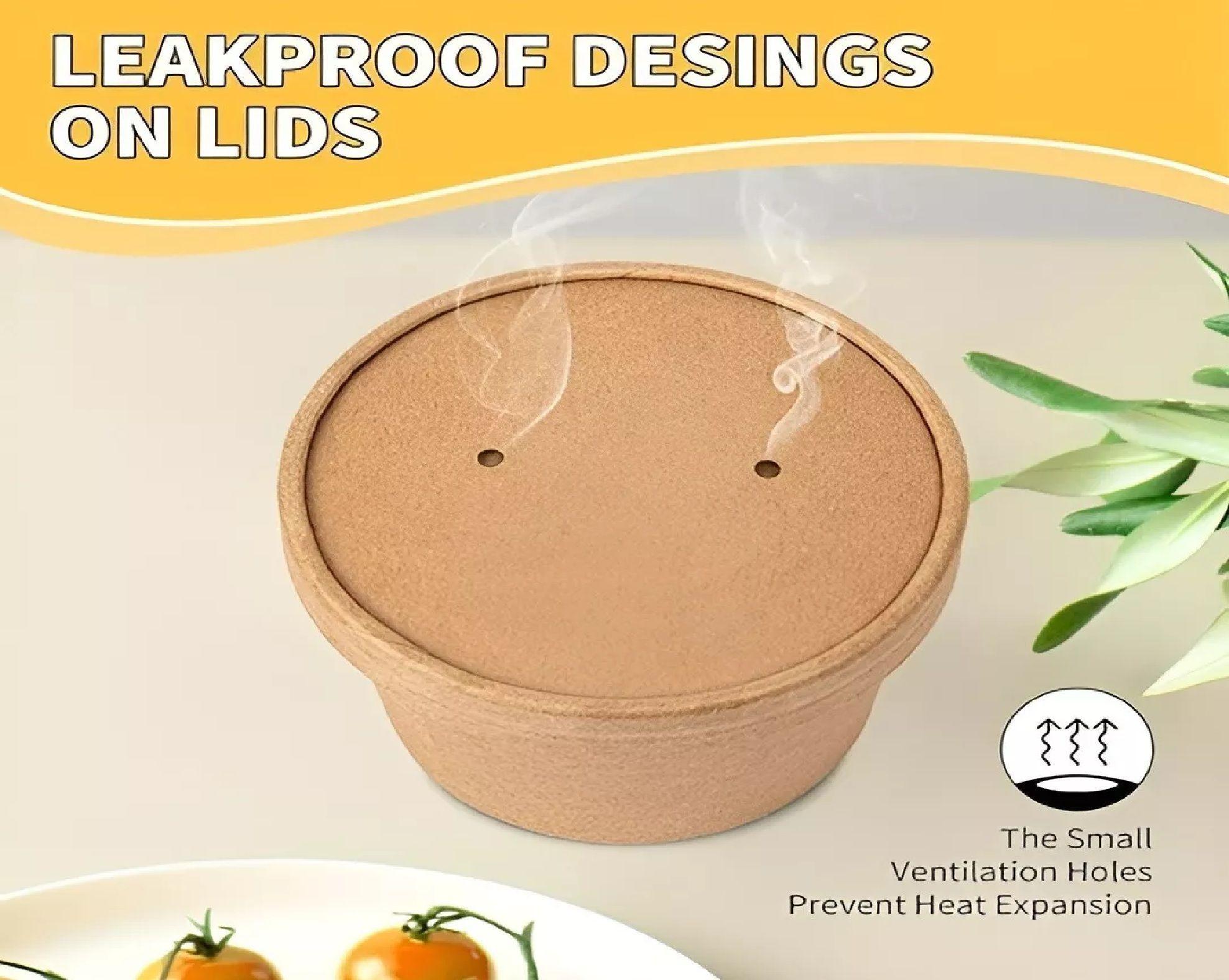 25 Pote Helado Contenedor De Alimentos Pote Kraft C/tapa 8oz-5