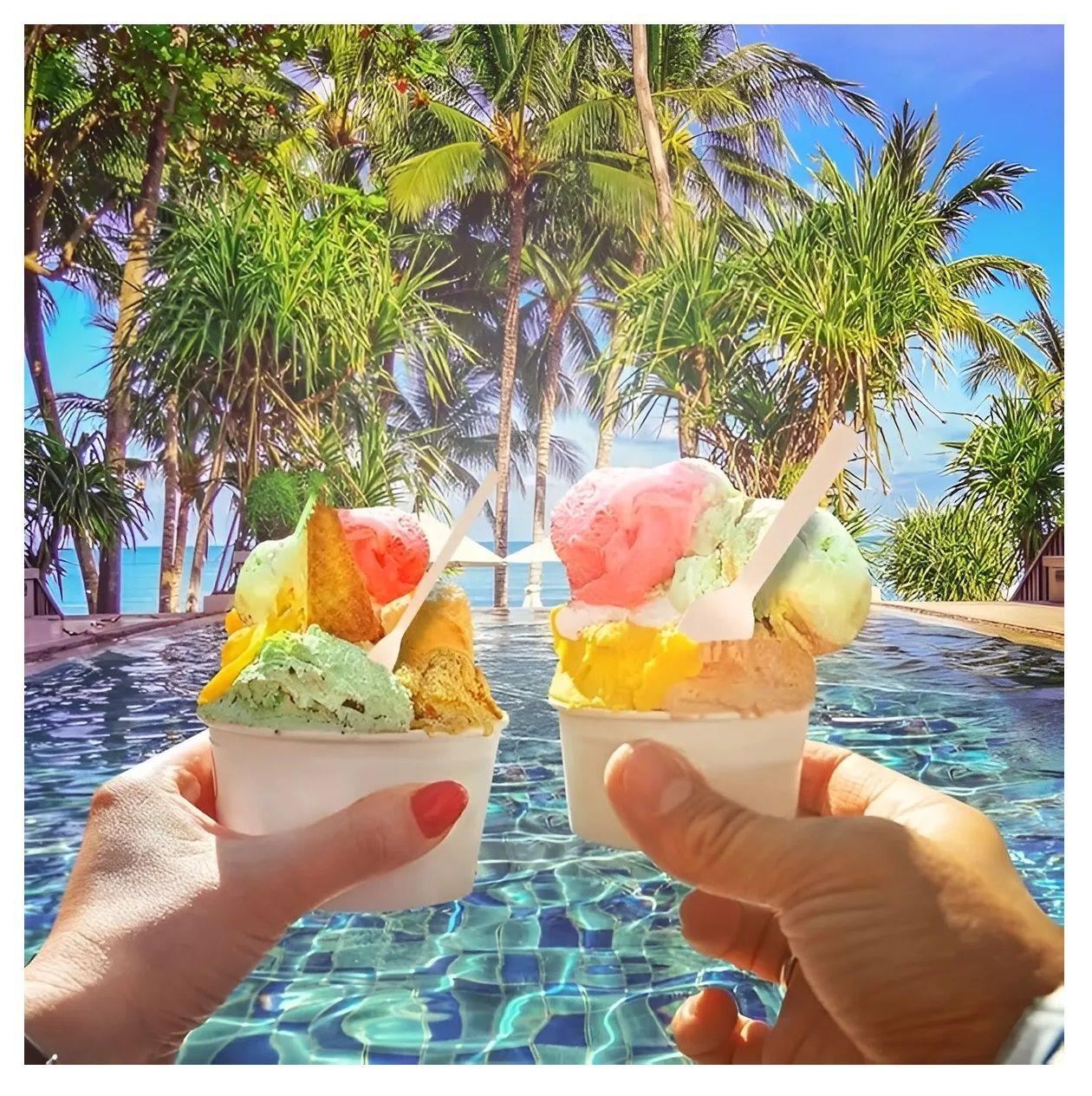 50 Vasos Polipapel Pote Helado Vasos Desechables Helado 6oz-7