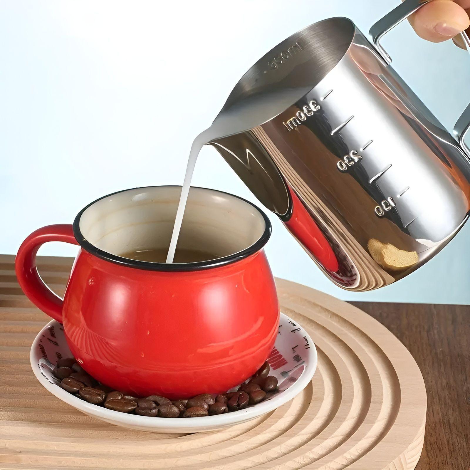 Jarra Leche Acero Lechero Barista Espumador De Leche 550ml-6
