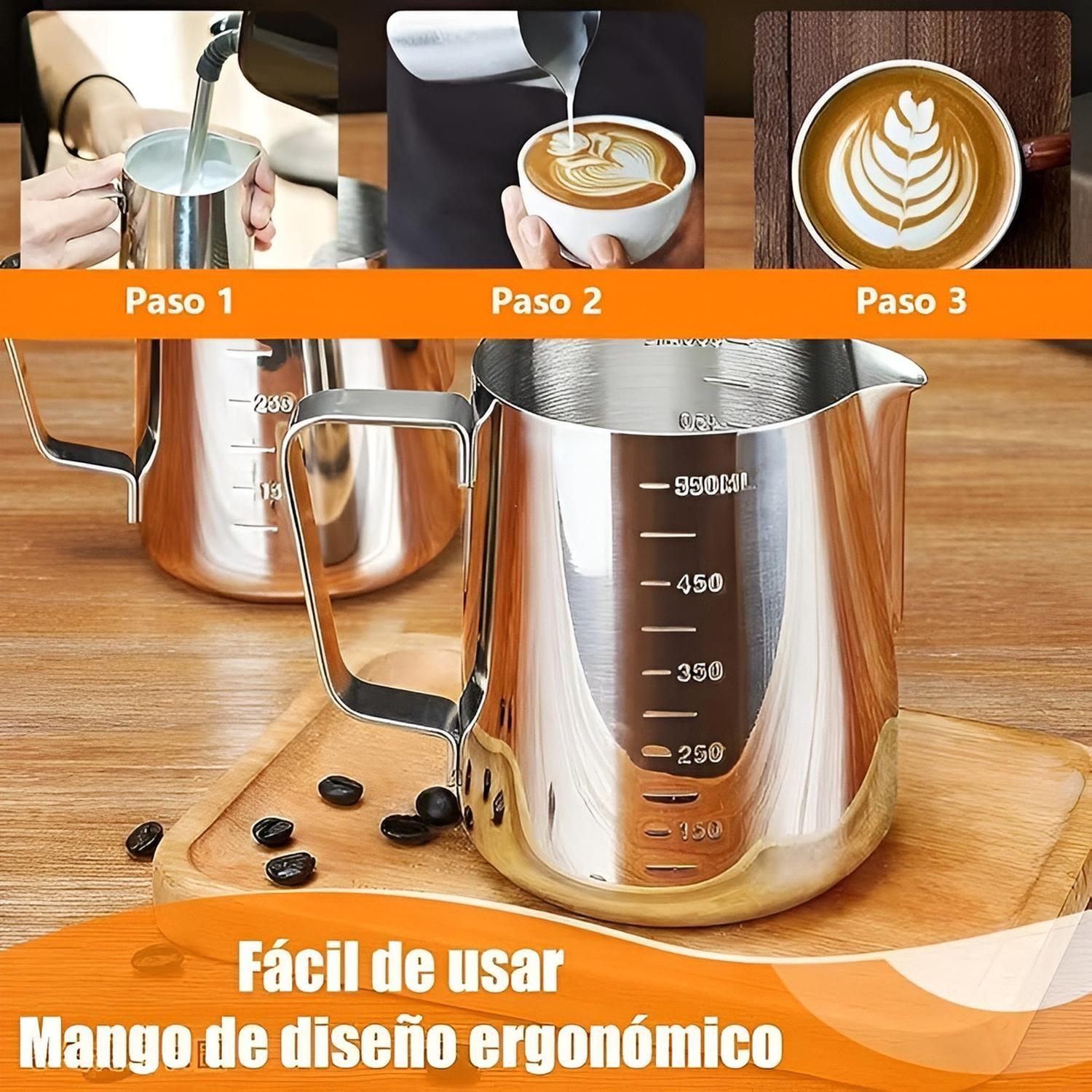 Jarra Leche Acero Lechero Barista Espumador De Leche 550ml-3