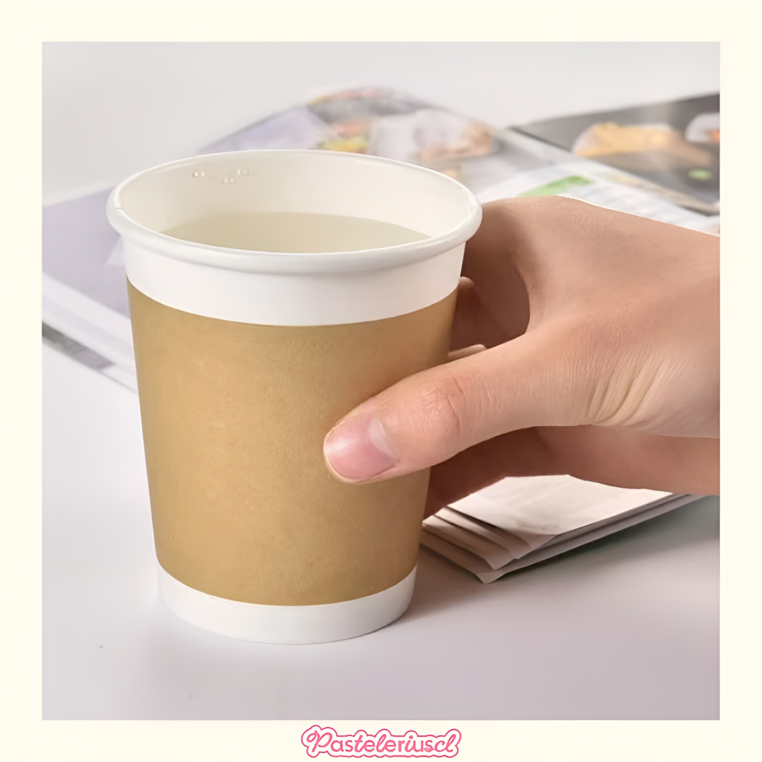 25 Vasos Polipapel Térmico Vaso Doble Pared 8oz/236ml Vasos Para Cafe Foodtruck-6