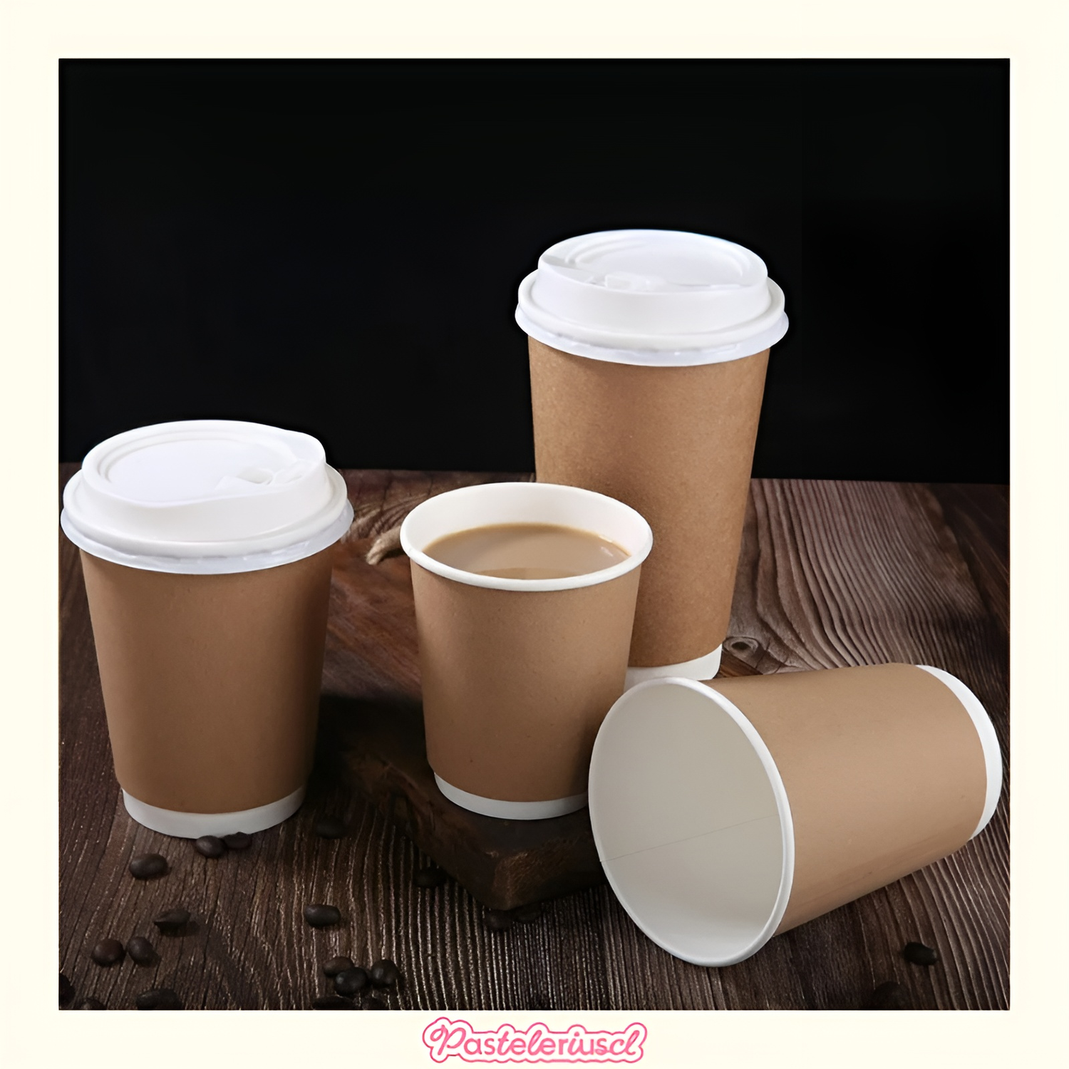 25 Vasos Polipapel Térmico Vaso Doble Pared 8oz/236ml Vasos Para Cafe Foodtruck-7