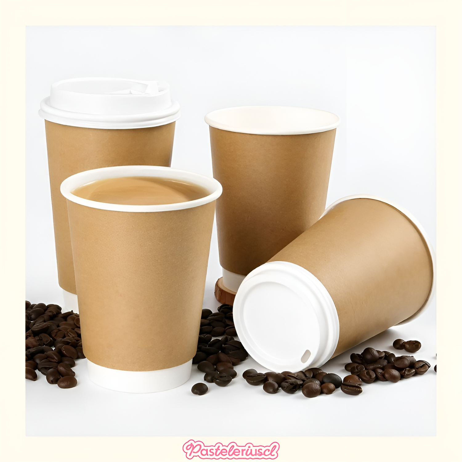 25 Vasos Polipapel Térmico Vaso Doble Pared 8oz/236ml Vasos Para Cafe Foodtruck-9