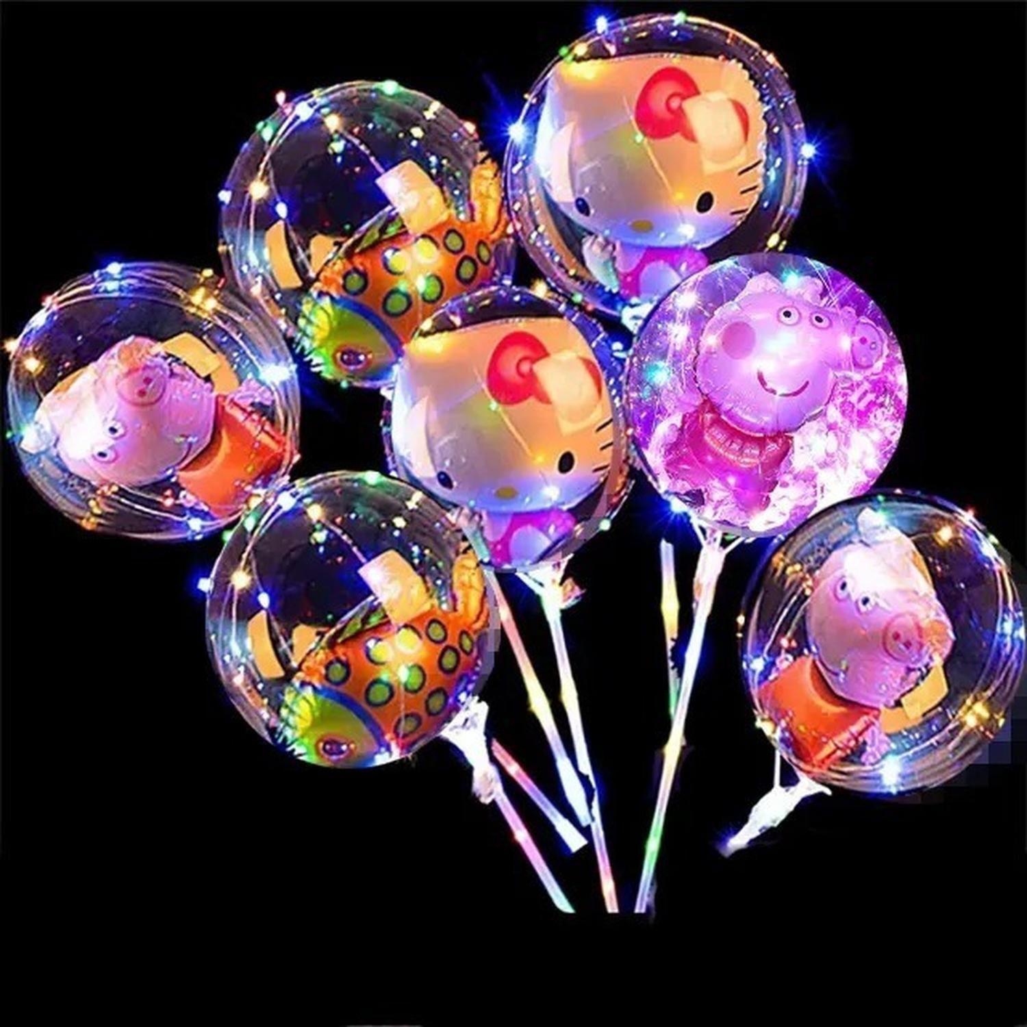Pack X10 Globos Led Globo Burbuja Decoración Fiesta 24cm Blanco-3