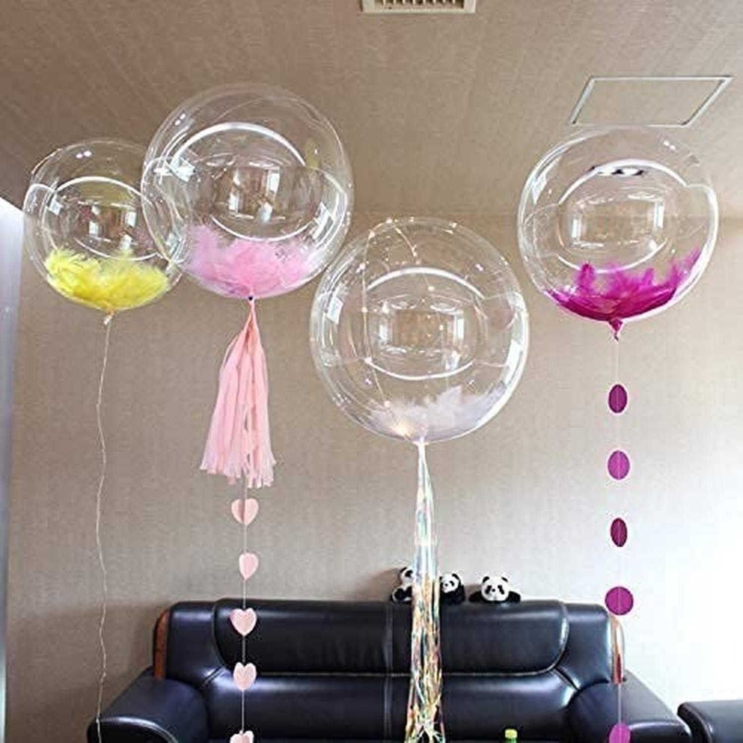 Pack X10 Globos Led Globo Burbuja Decoración Fiesta 24cm Blanco-5