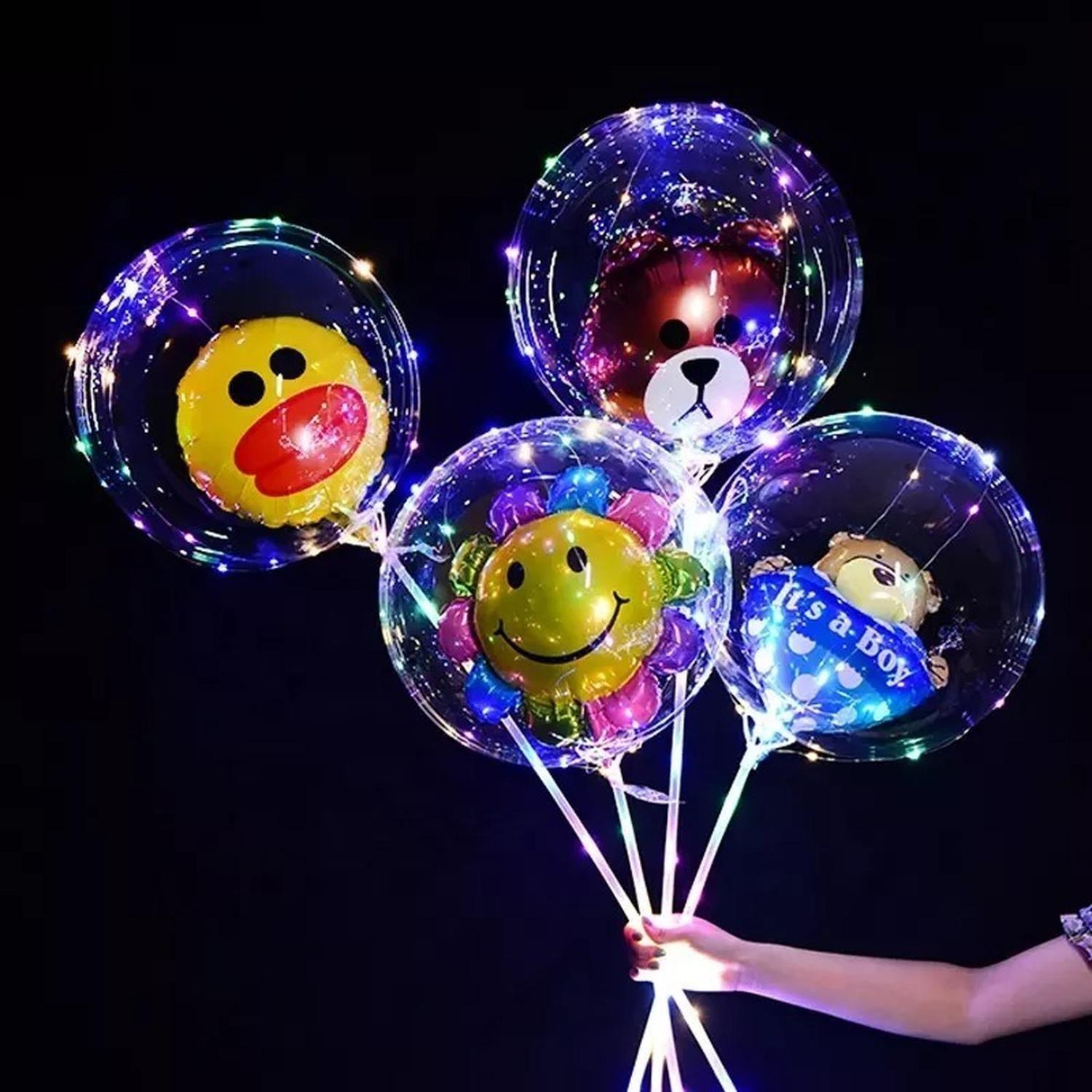 Pack X10 Globos Led Globo Burbuja Decoración Fiesta 24cm Blanco-9