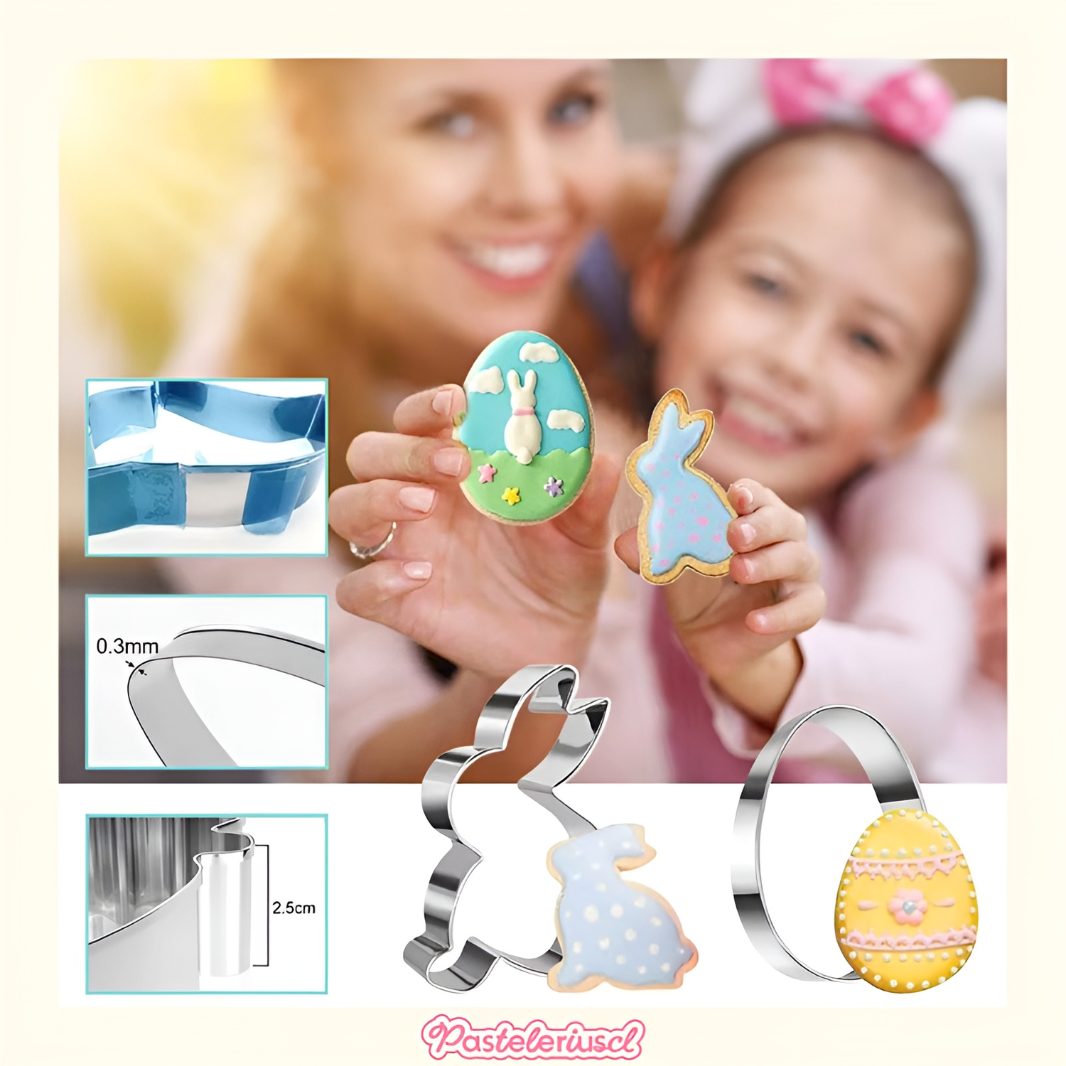 9 moldes para galletas Cortador De Galletas De Pascua Kit para hornear decoración de primavera-4