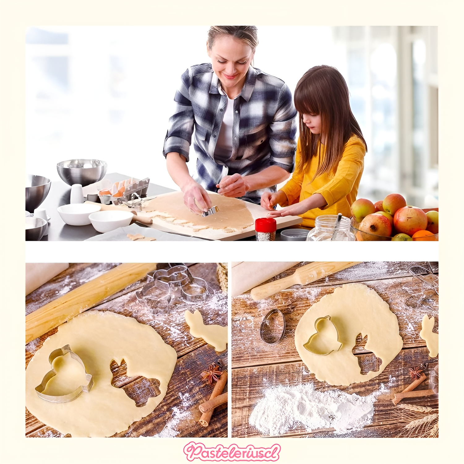 9 moldes para galletas Cortador De Galletas De Pascua Kit para hornear decoración de primavera-6