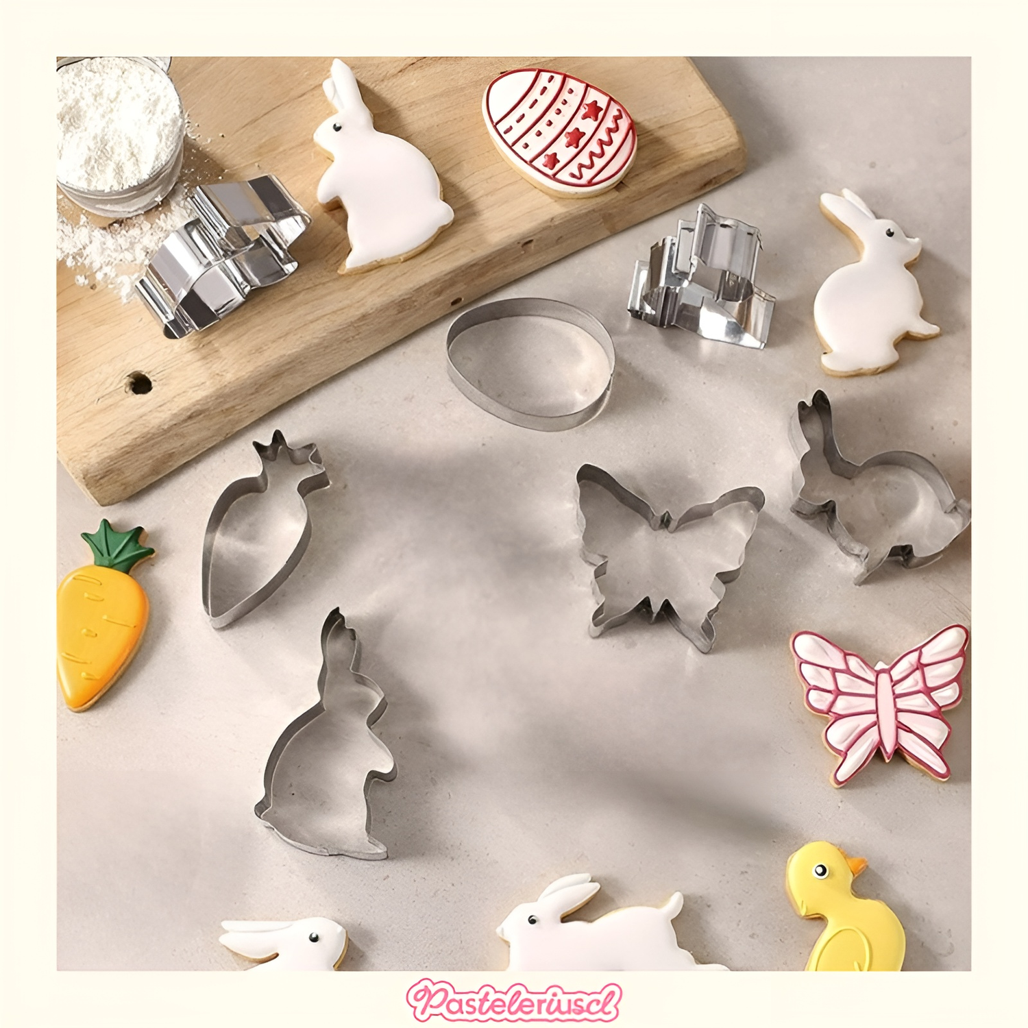 9 moldes para galletas Cortador De Galletas De Pascua Kit para hornear decoración de primavera-7