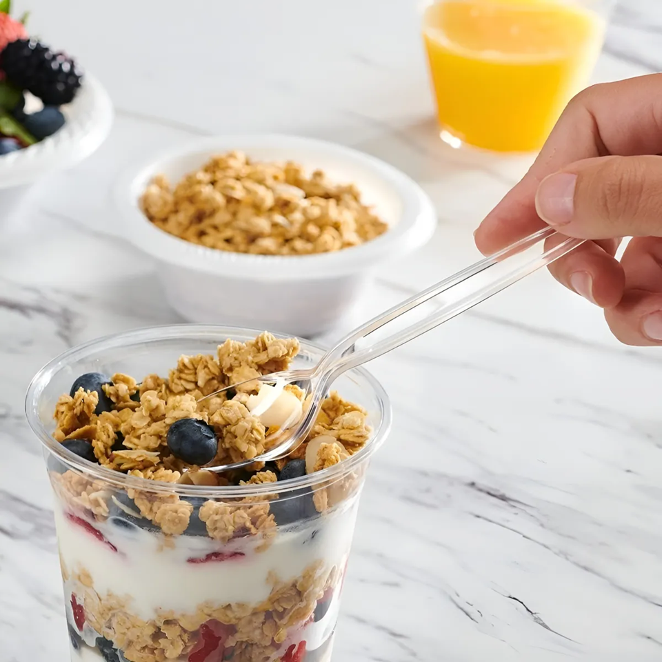 200 Mini Cucharas Cucharas Plasticas Cuchara Postre Cuchara Transparentes-7