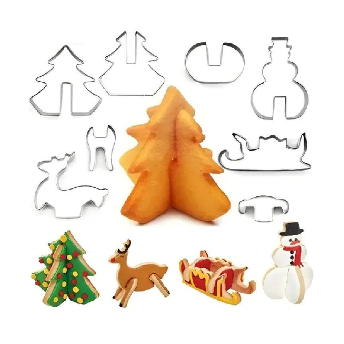 Moldes De Galletas Cortadores De Galletas Navidad Figuras 3d-0