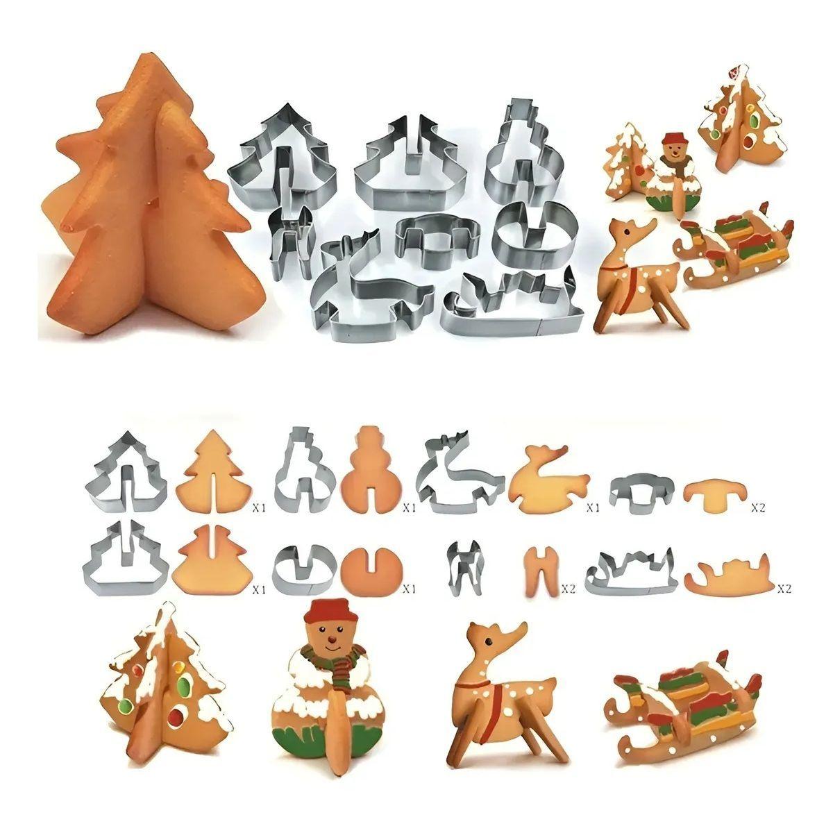 Moldes De Galletas Cortadores De Galletas Navidad Figuras 3d-4