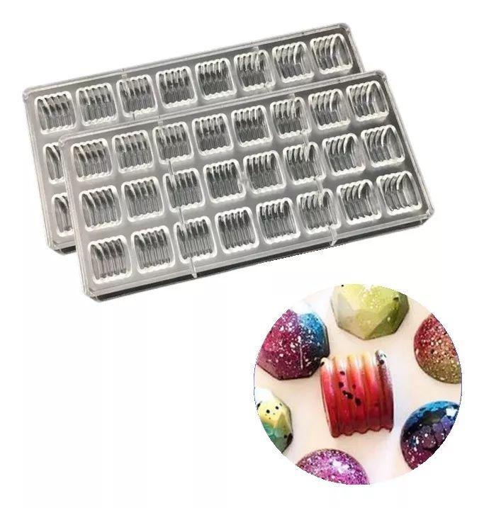 Pack X2 Molde Chocolate Acrilico Molde De Chocolate Molde Lineal-0