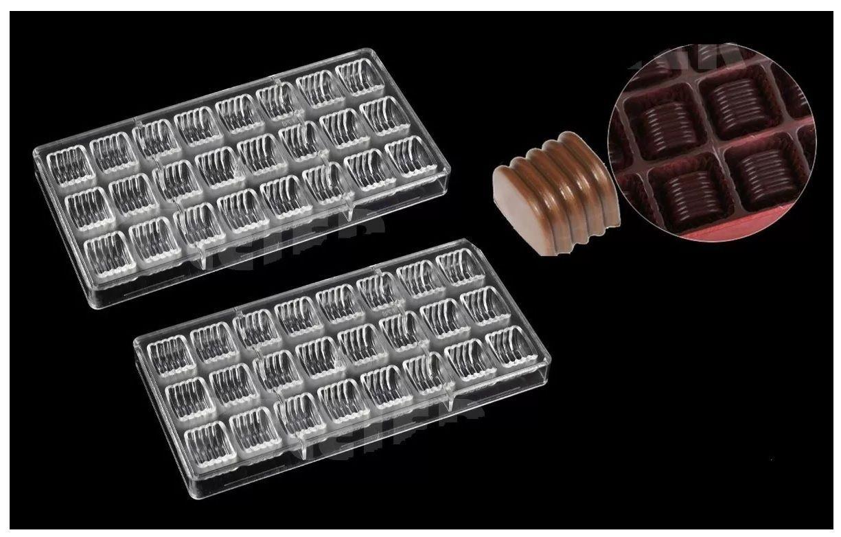 Pack X2 Molde Chocolate Acrilico Molde De Chocolate Molde Lineal-7