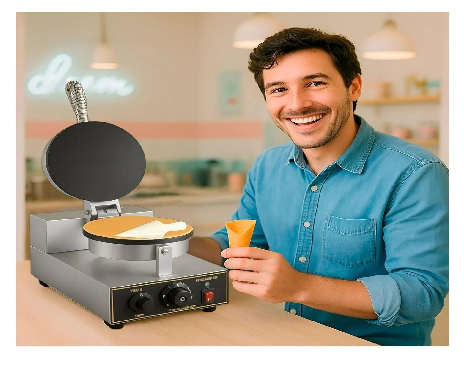 Wafflera Maquina Para Hacer Conos Para Helado Waffle 1200w-4