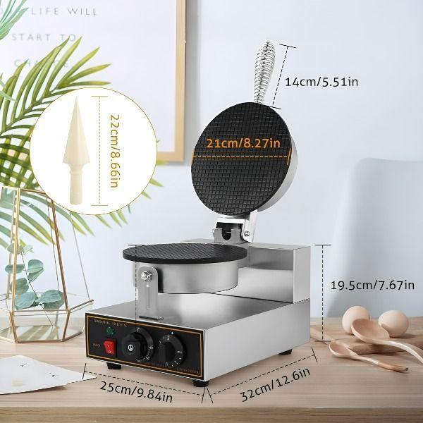 Wafflera Maquina Para Hacer Conos Para Helado Waffle 1200w-2