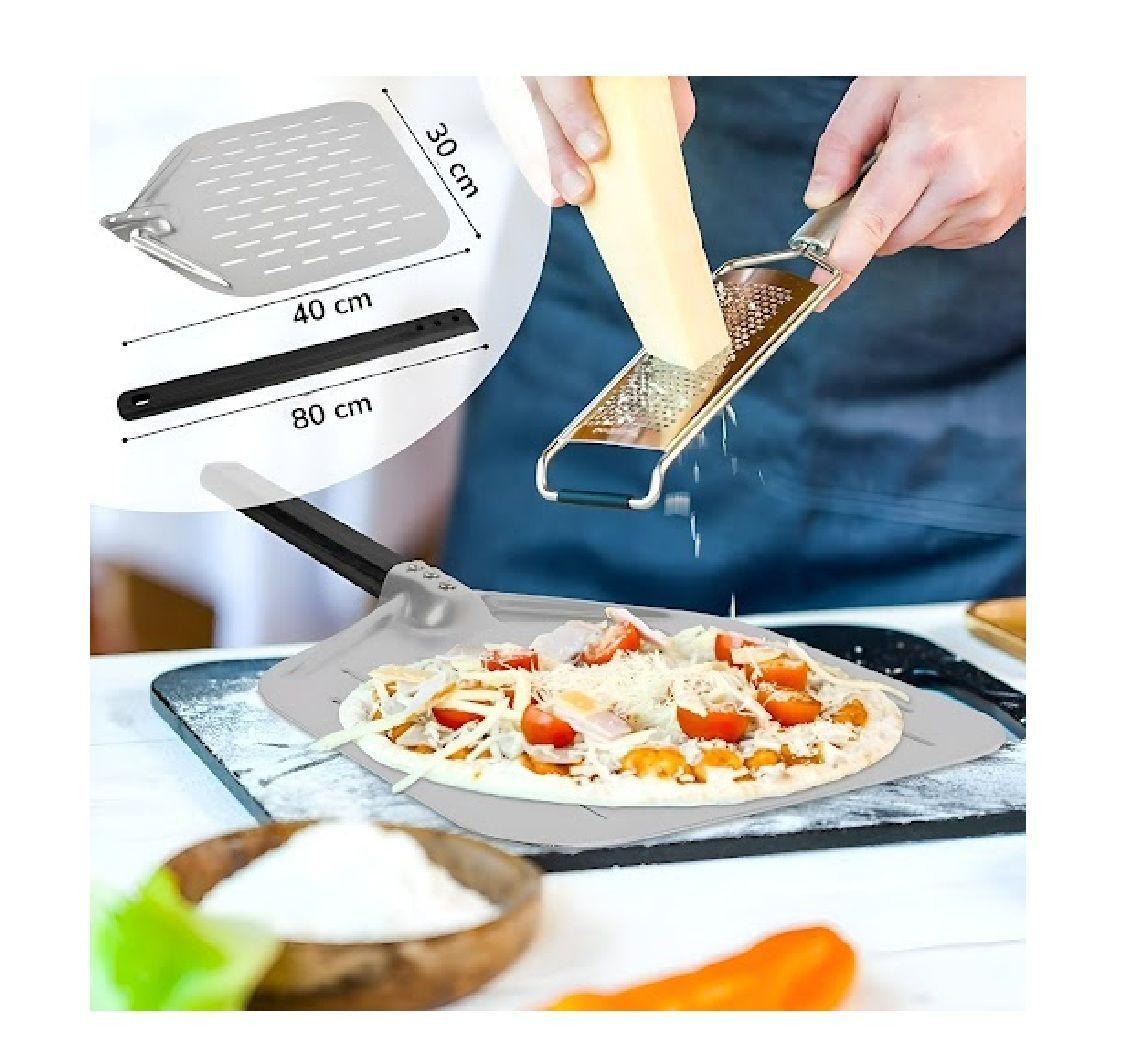 Pala De Pizza Espatula Pizza Pala Para Pizza Perforada 30 cm Pala De Pizzería Espátula Acero Pizza-2