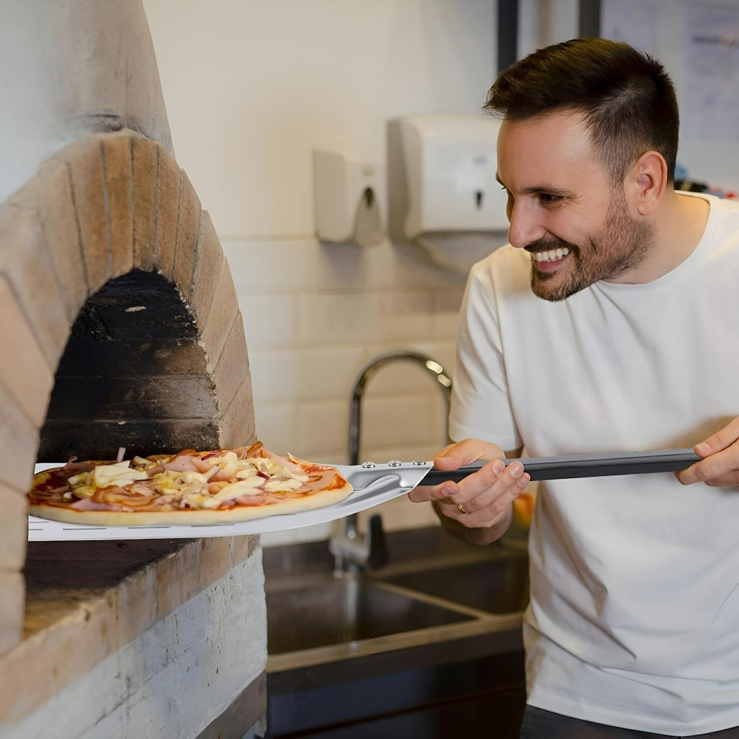 Pala Para Pizza Espatula Pizza Pala De Pizza Perforada 30Cm-7