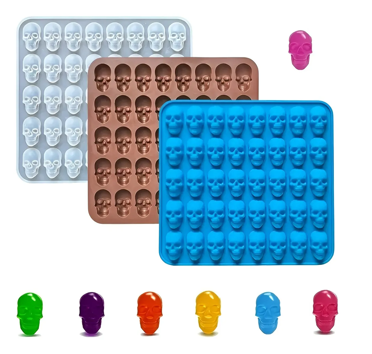 Moldes Silicona Halloween Moldes Reposteria Calavera 40cav-4