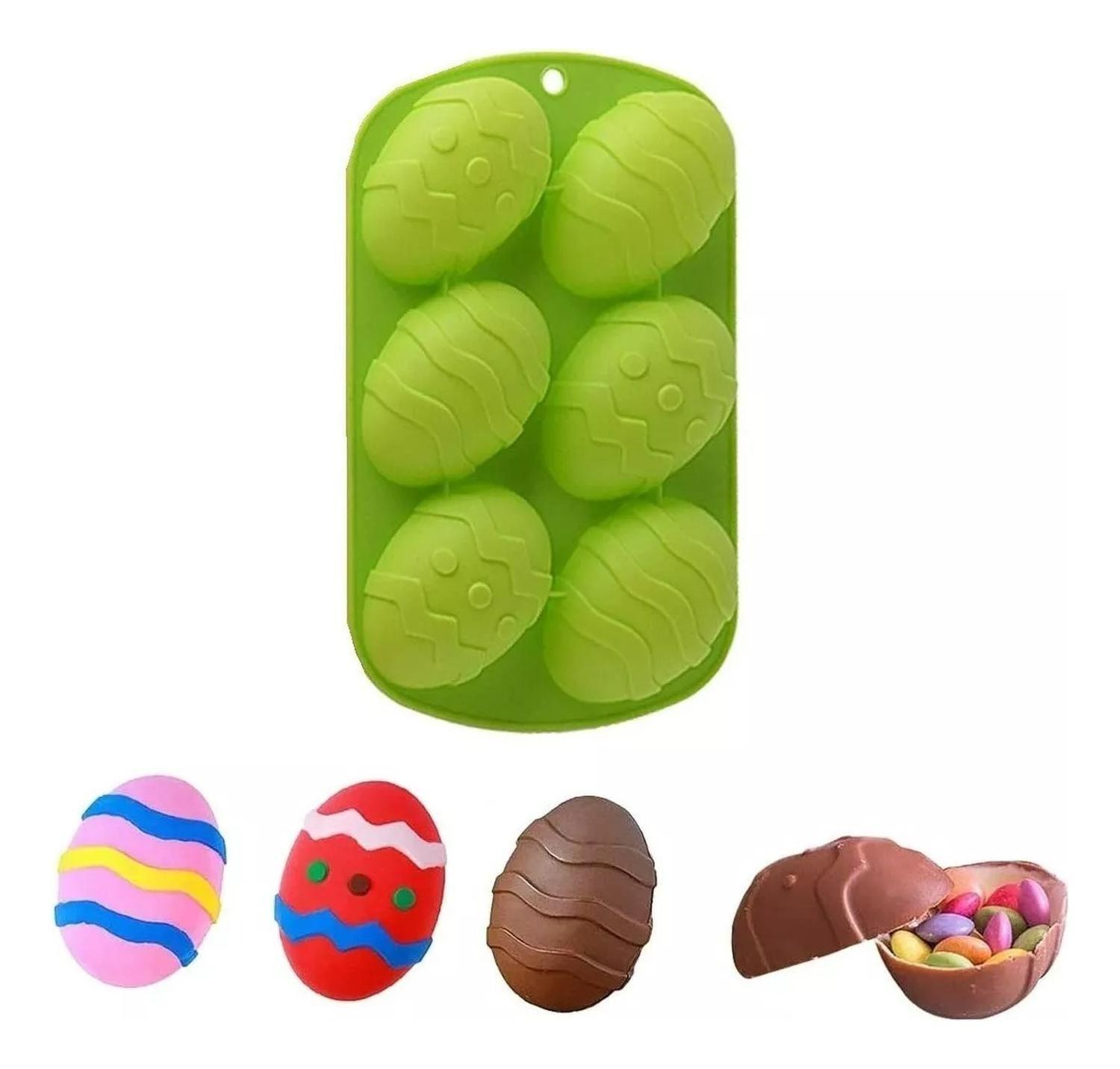 Pack X2 Molde Chocolates Silicona Huevo Moldes Huevo Pascua Multicolor-4