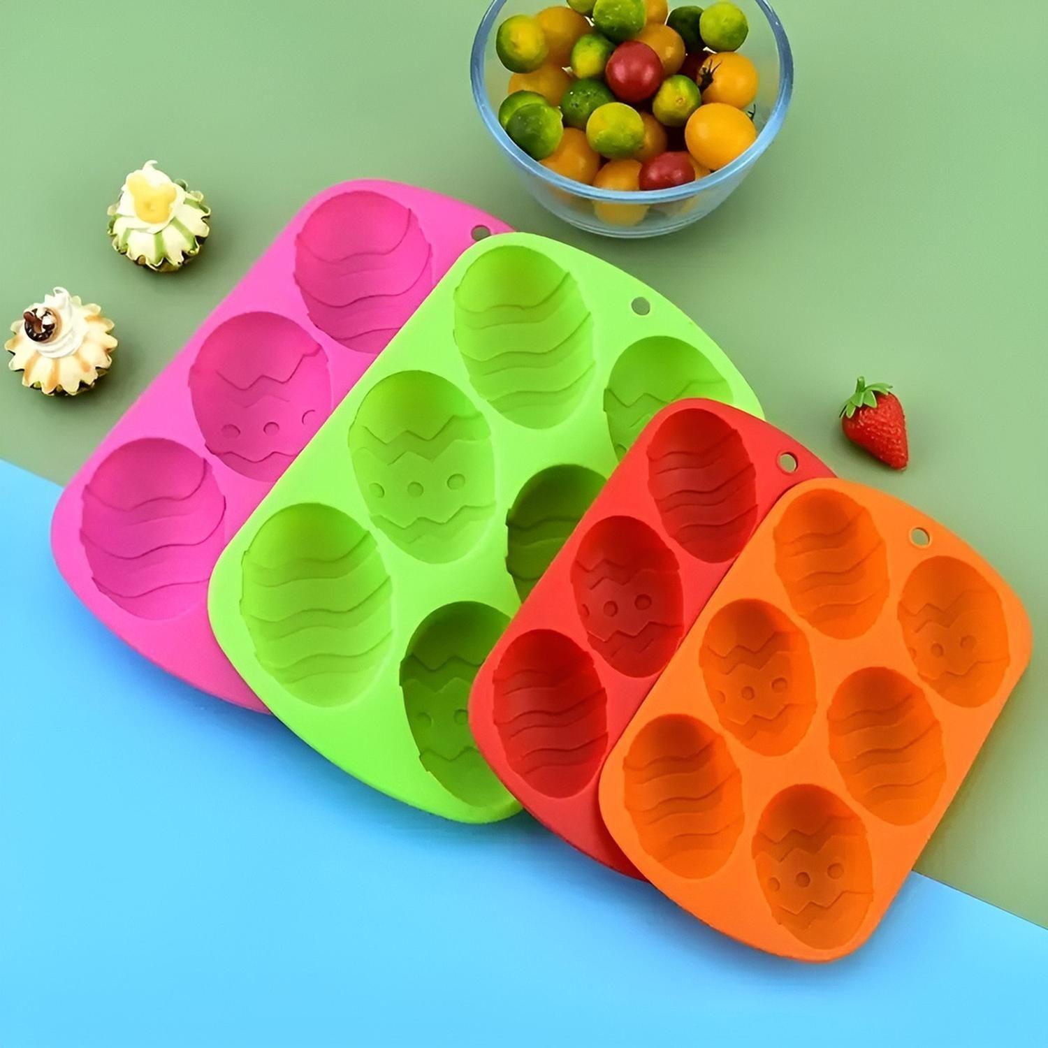 Pack X2 Molde Chocolates Silicona Huevo Moldes Huevo Pascua Multicolor-7