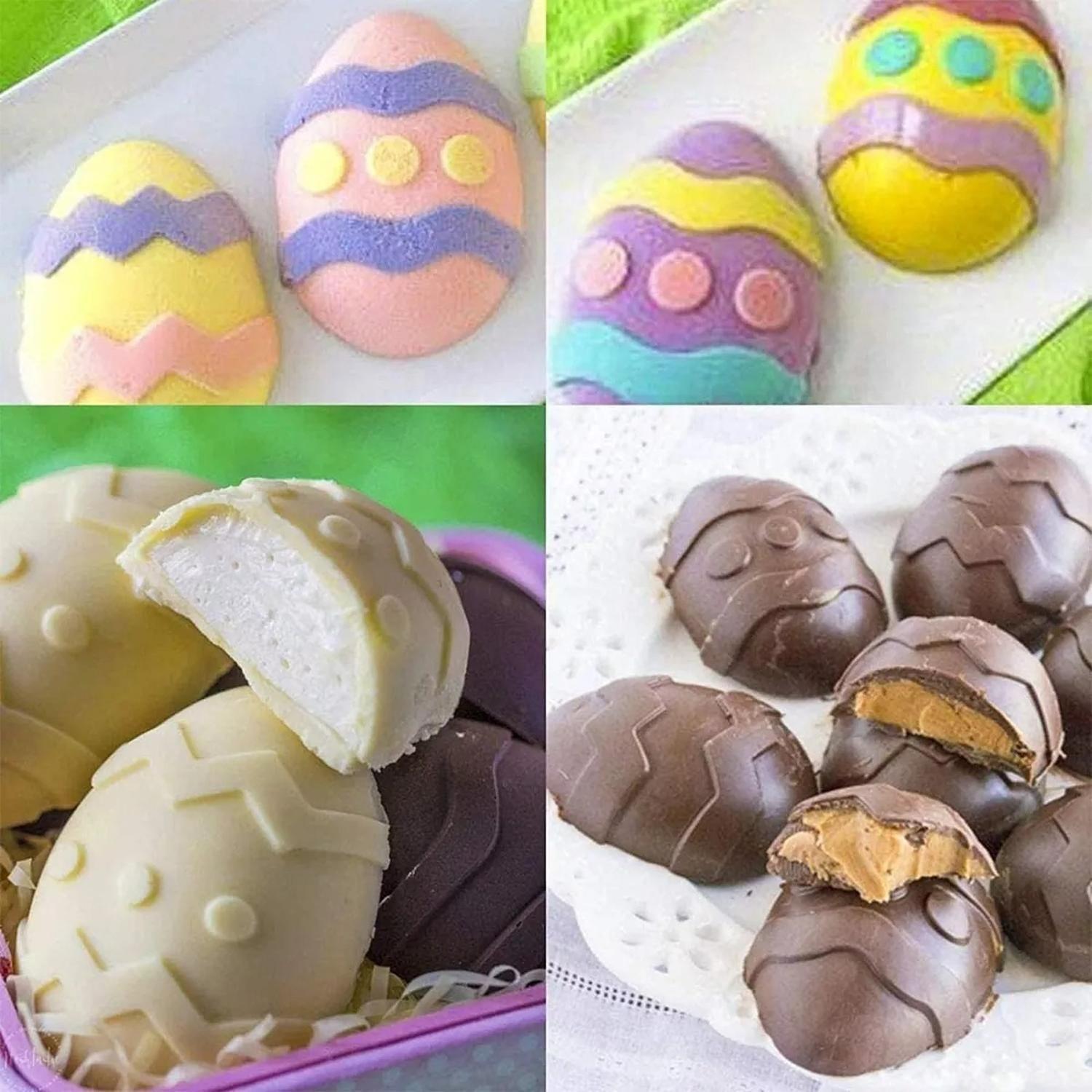 Pack X2 Molde Chocolates Silicona Huevo Moldes Huevo Pascua Multicolor-9