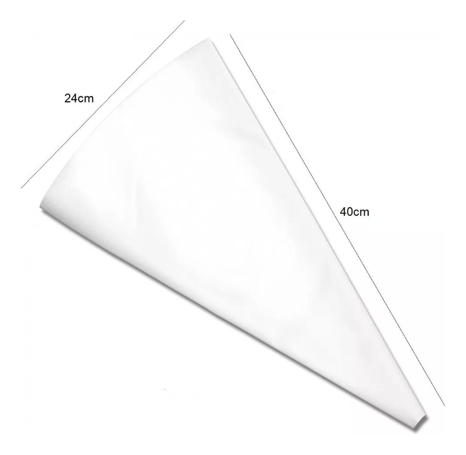 Pack X5 Manga Pastelera Profesional Tela Mangas De Tela 40cm Blanco-2