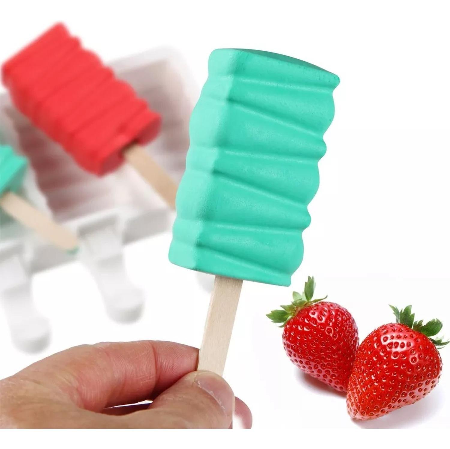 X2 Moldes De Silicona Para Helados Molde Paletas Helado 446 Blanco-3