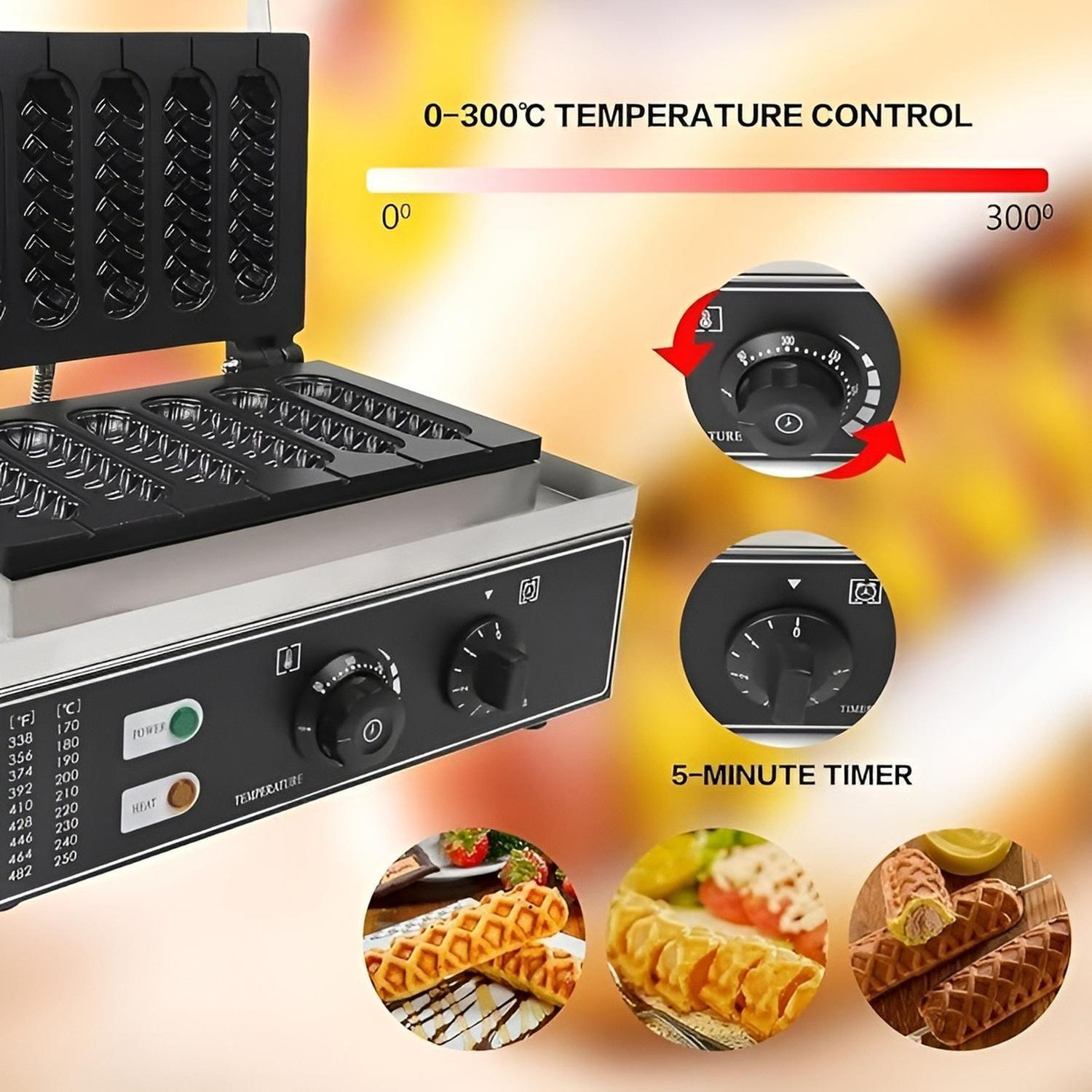 Wafleras Con Formas Hot Dog Maker Maquina Para Waffles 1550w-6