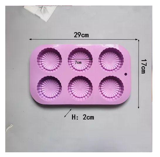 Molde Queque Moldes Reposteria Molde Silicona Flor Sol 6cav-2
