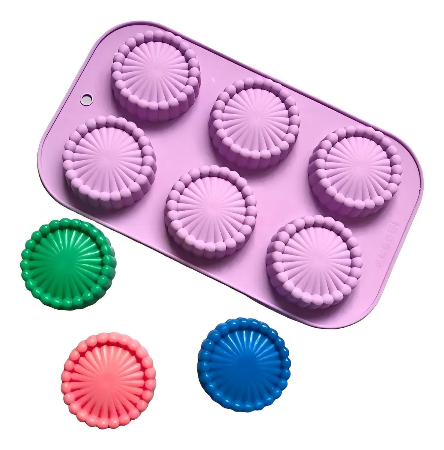 Molde Silicona Flor Reposteria 6 Cavidades Pasteleriuscl Antiadherente-0