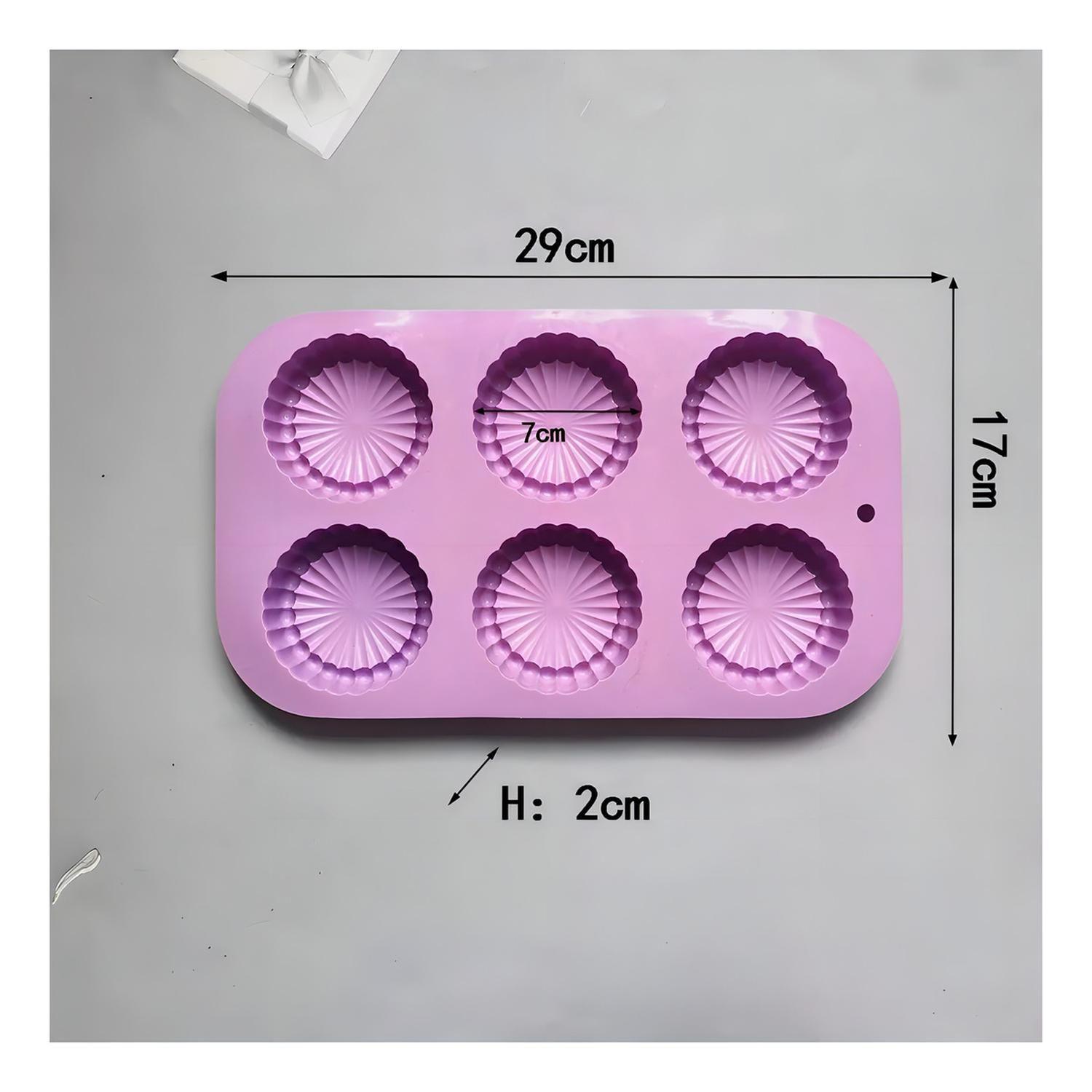 Molde Silicona Flor Reposteria 6 Cavidades Pasteleriuscl Antiadherente-1