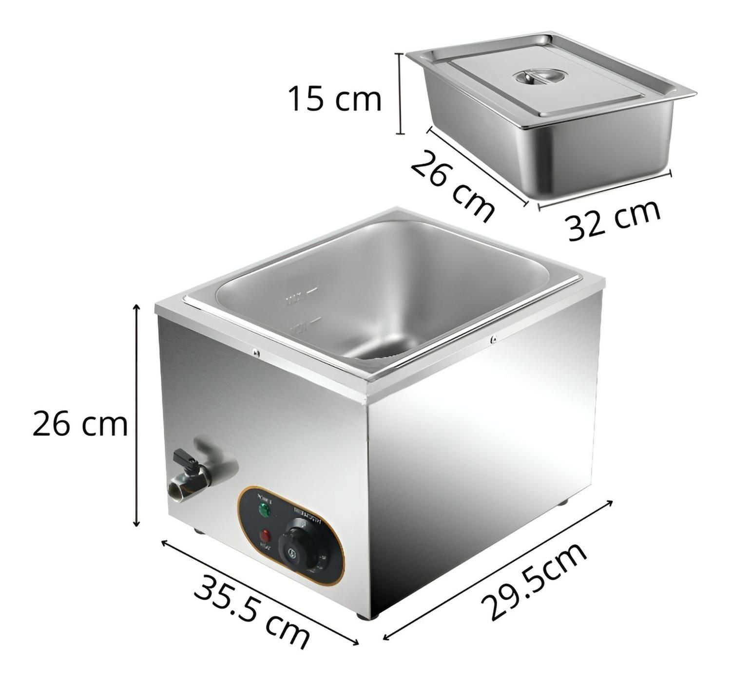 Chafer Bufetera Baño Maria Electrico Chafing Buffet Vapor 6l-2