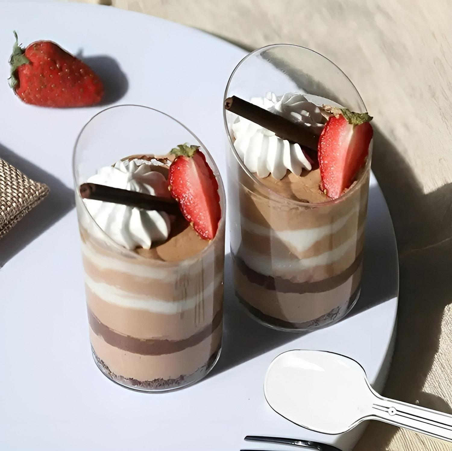 X200 Vasos Postres 60ml + 250 Cucharas Postres Desechables Vasos Para Postres Vaso Angulo 60ml Vasos-6