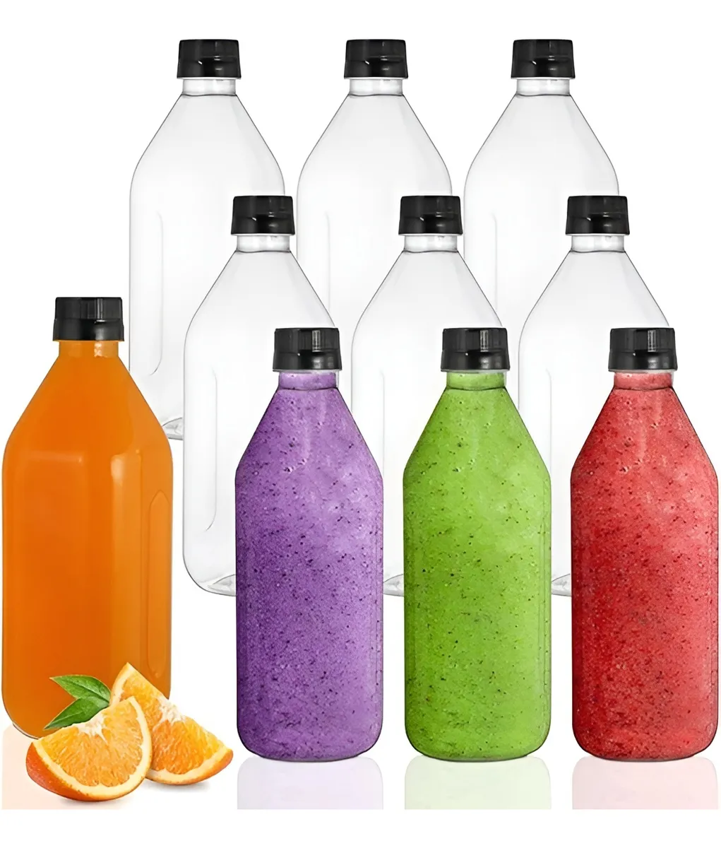 X24 Botellas Plasticas Transparentes Botella C/tapa 1000ml Transparente-4
