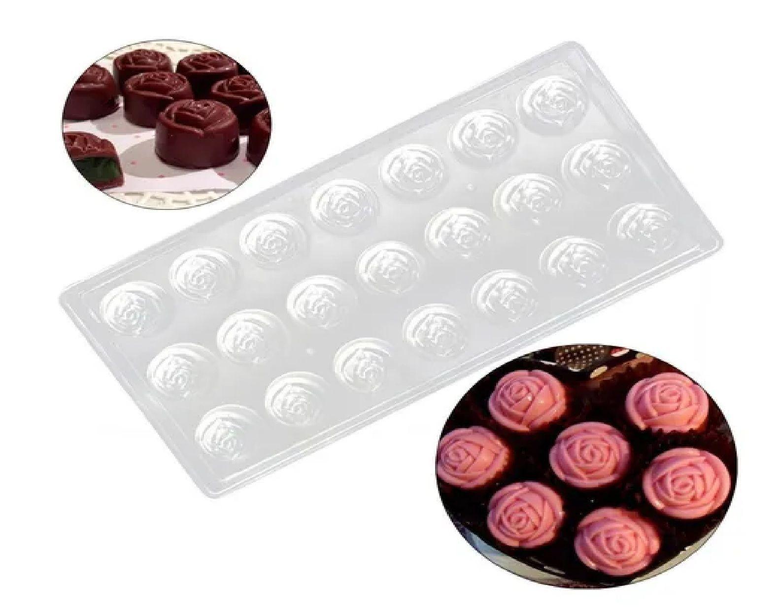 Molde Chocolate Acrilico Molde De Chocolate Molde Rosas-0
