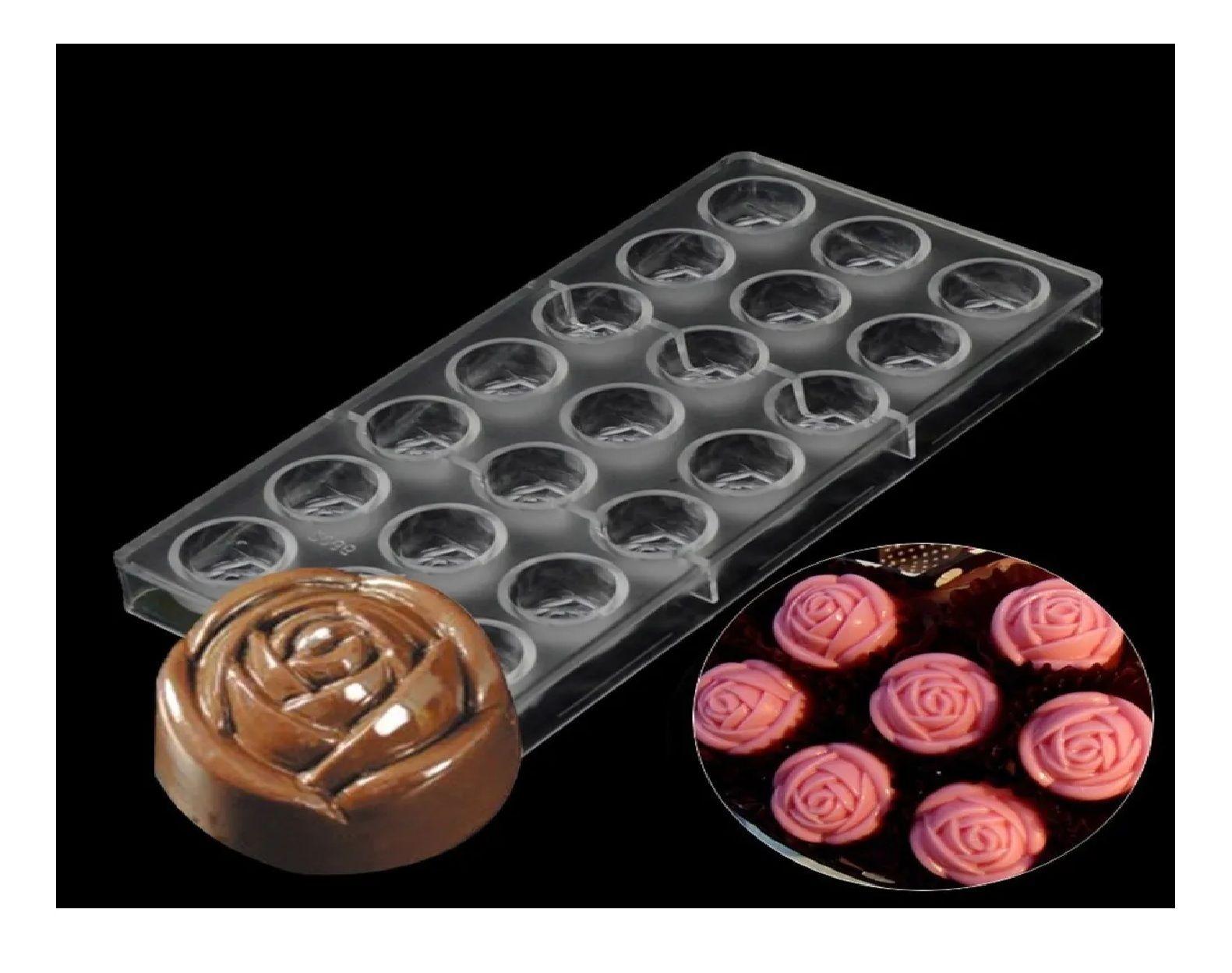 Molde Chocolate Acrilico Molde De Chocolate Molde Rosas-4