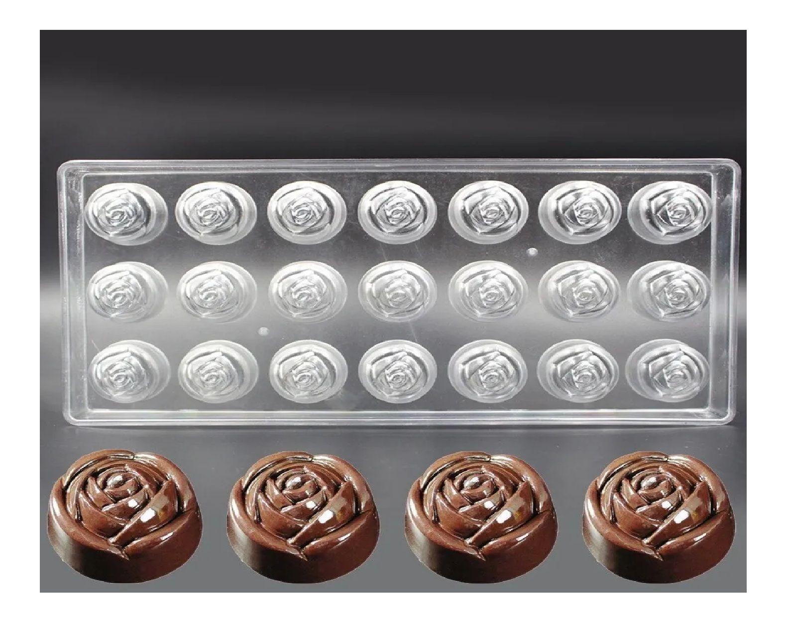 Molde Chocolate Acrilico Molde De Chocolate Molde Rosas-6