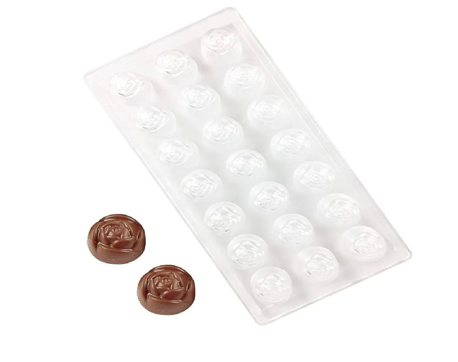 Molde Chocolate Acrilico Molde De Chocolate Molde Rosas-7