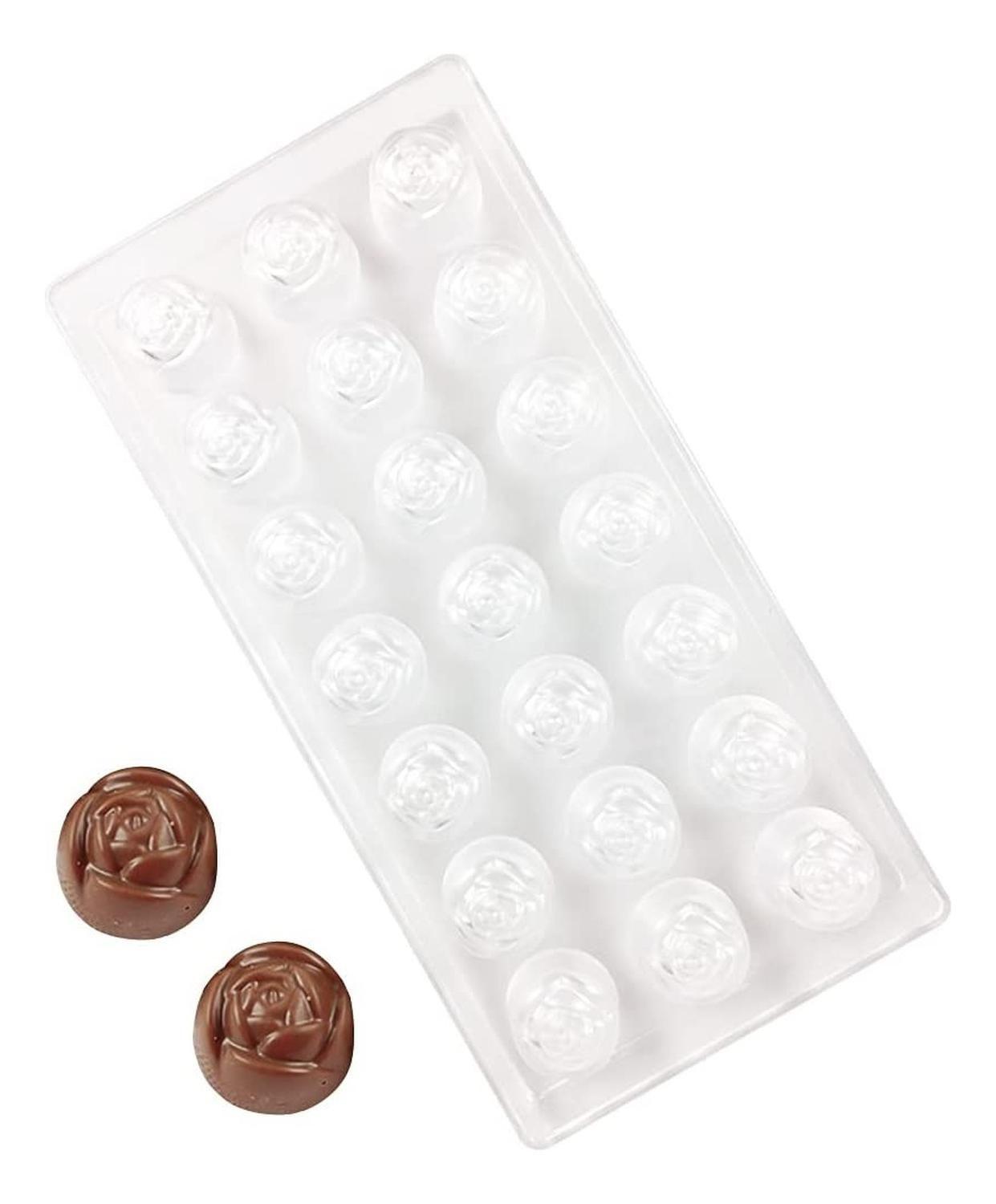 Molde Chocolate Acrilico Molde De Chocolate Molde Rosas-3