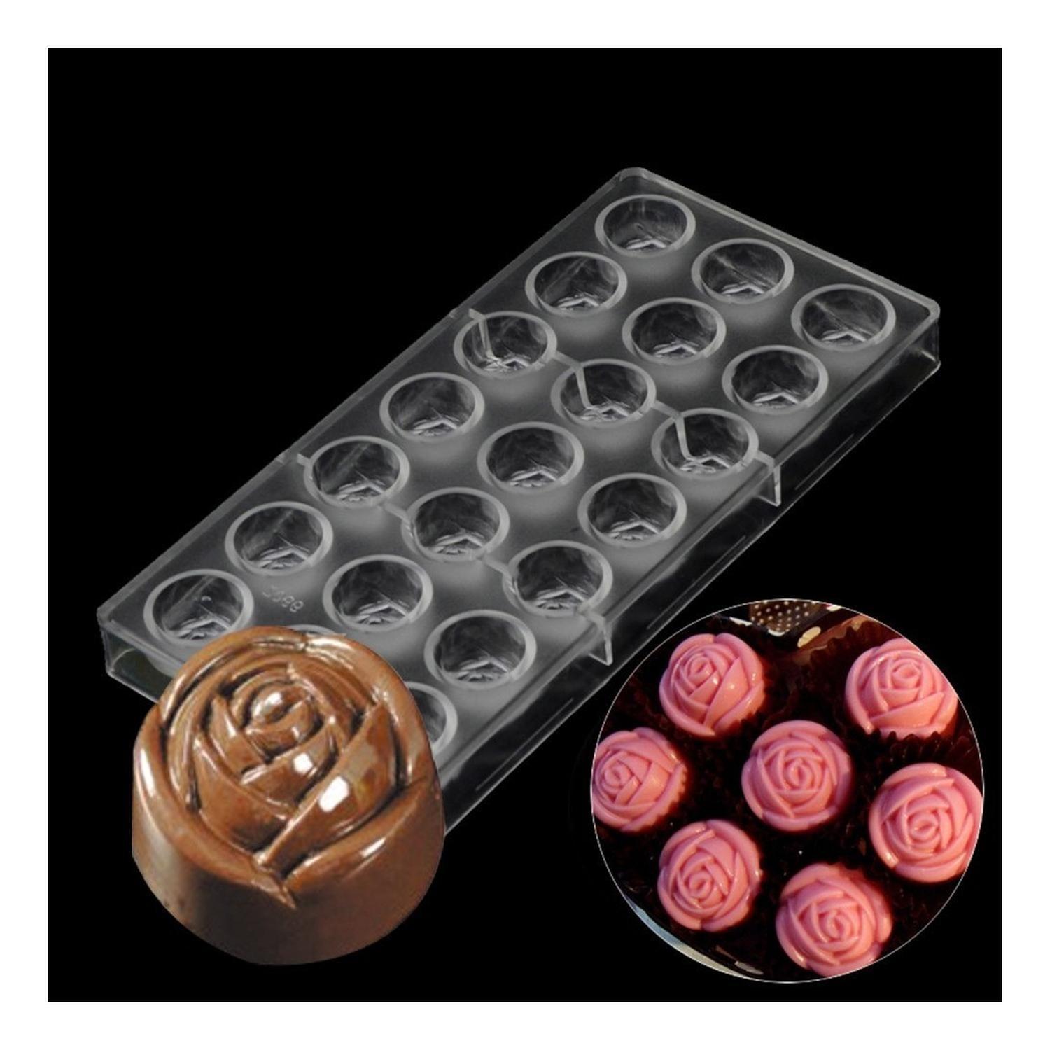Molde Chocolate Acrilico Molde De Chocolate Molde Rosas-5